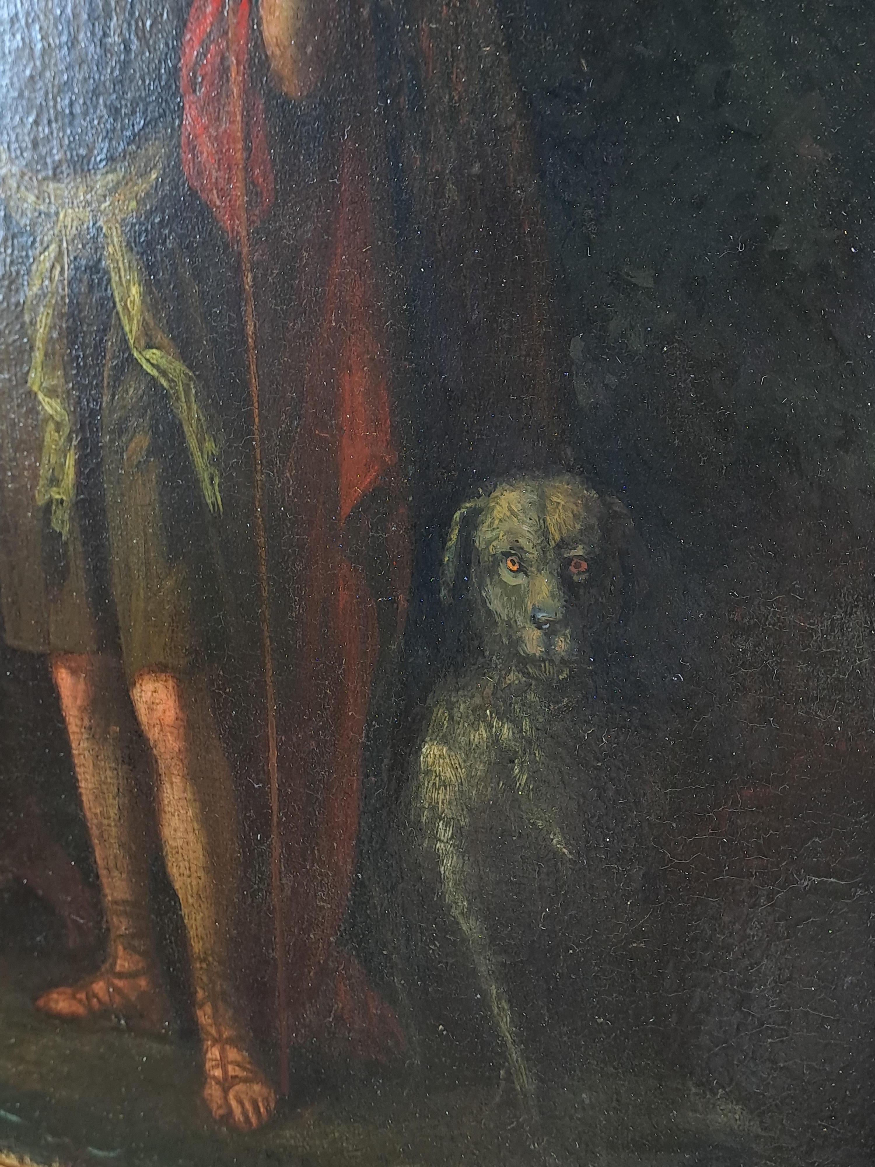 Tela Il pescatore Tobia e l'angelo Raphael - Scuola francese, fine del XVII secolo in vendita