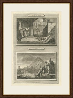 Tobit Loses His Sight and Tobias Catches the Fish, Mortier Bible circa 1700