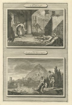 Tobit Loses His Sight and Tobias Catches the Fish, Mortier Bible circa 1700
