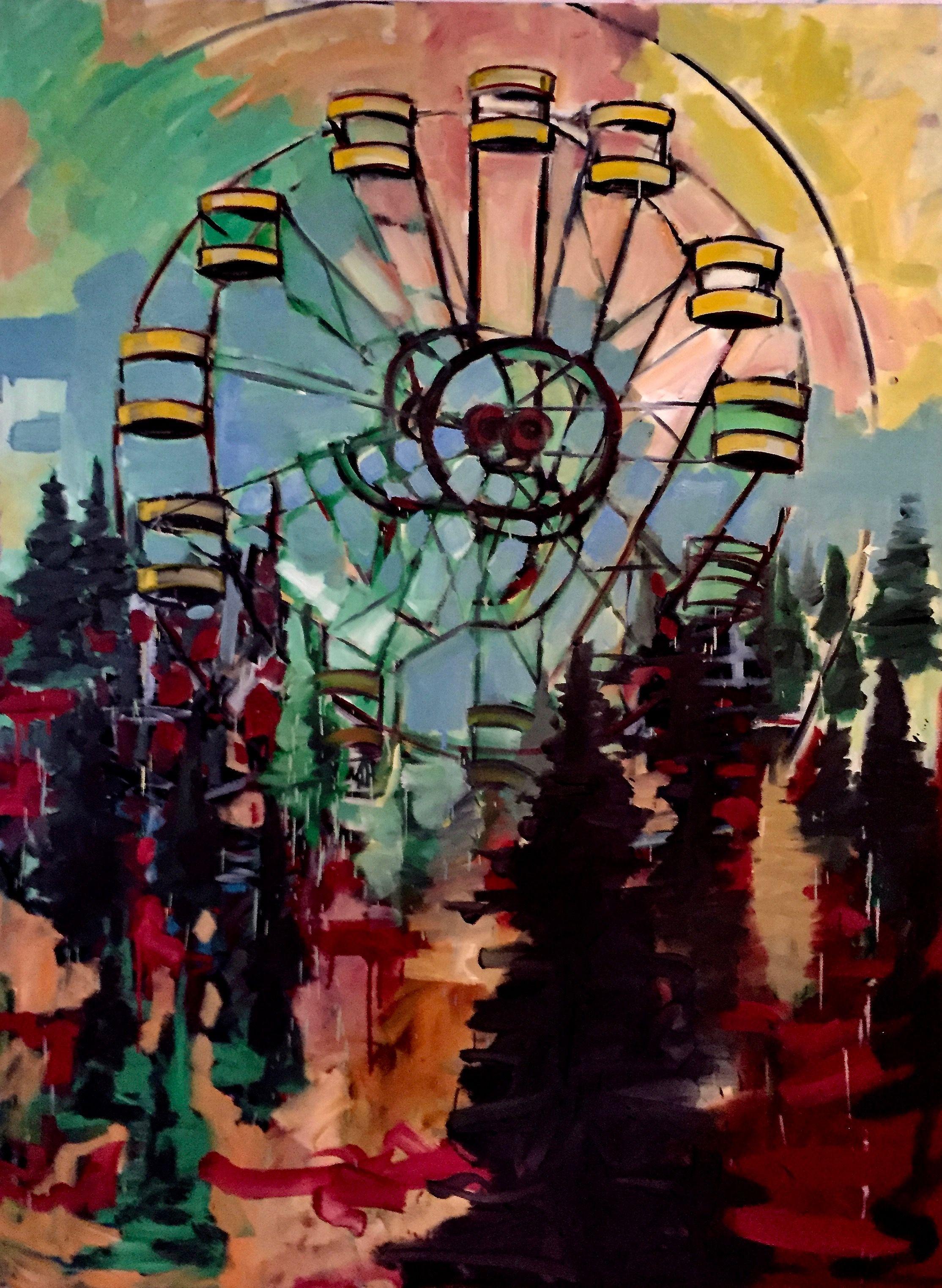 Pripyat, Pittura, Olio su tela - Painting di Toby Corbett