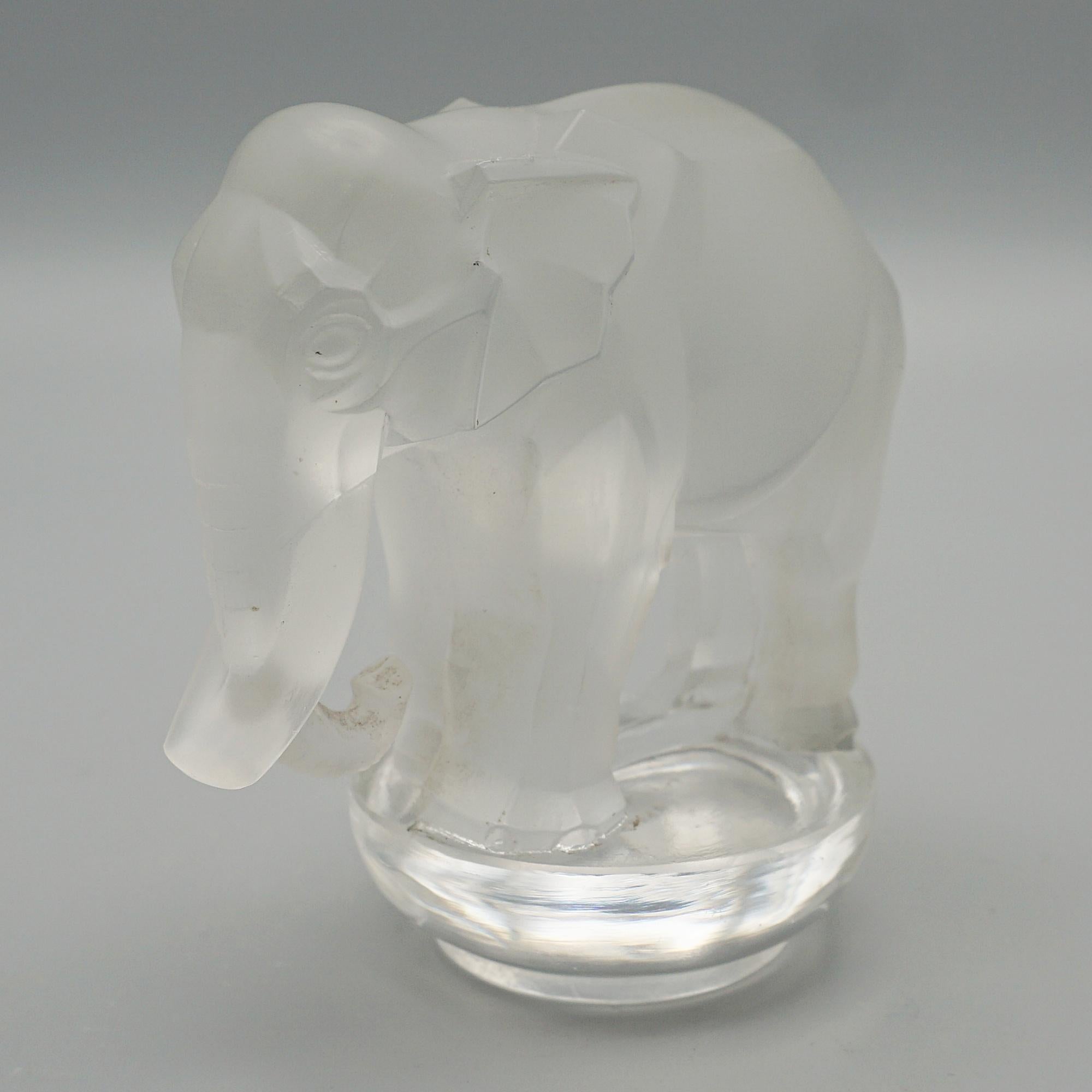 Art Deco 'Toby Elephant' Frosted Glass Paperweight by René Lalique