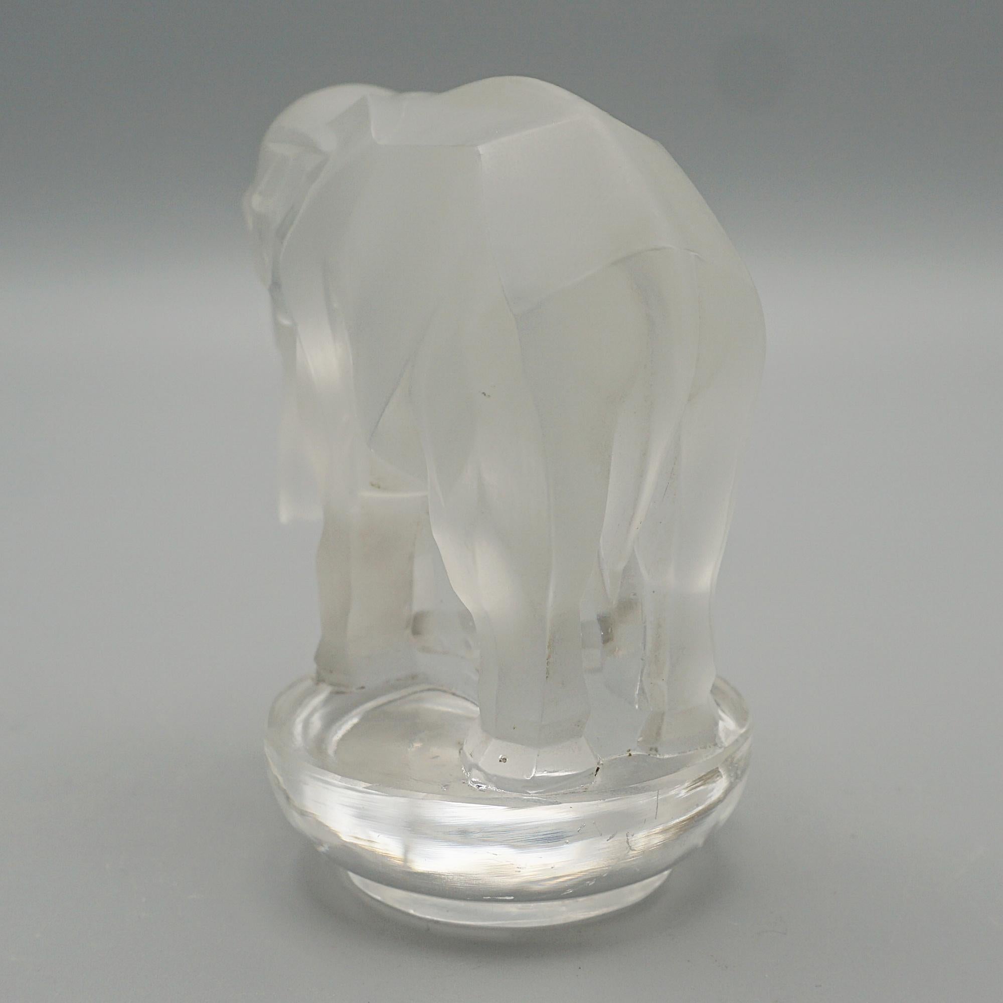 Mid-20th Century 'Toby Elephant' Frosted Glass Paperweight by René Lalique
