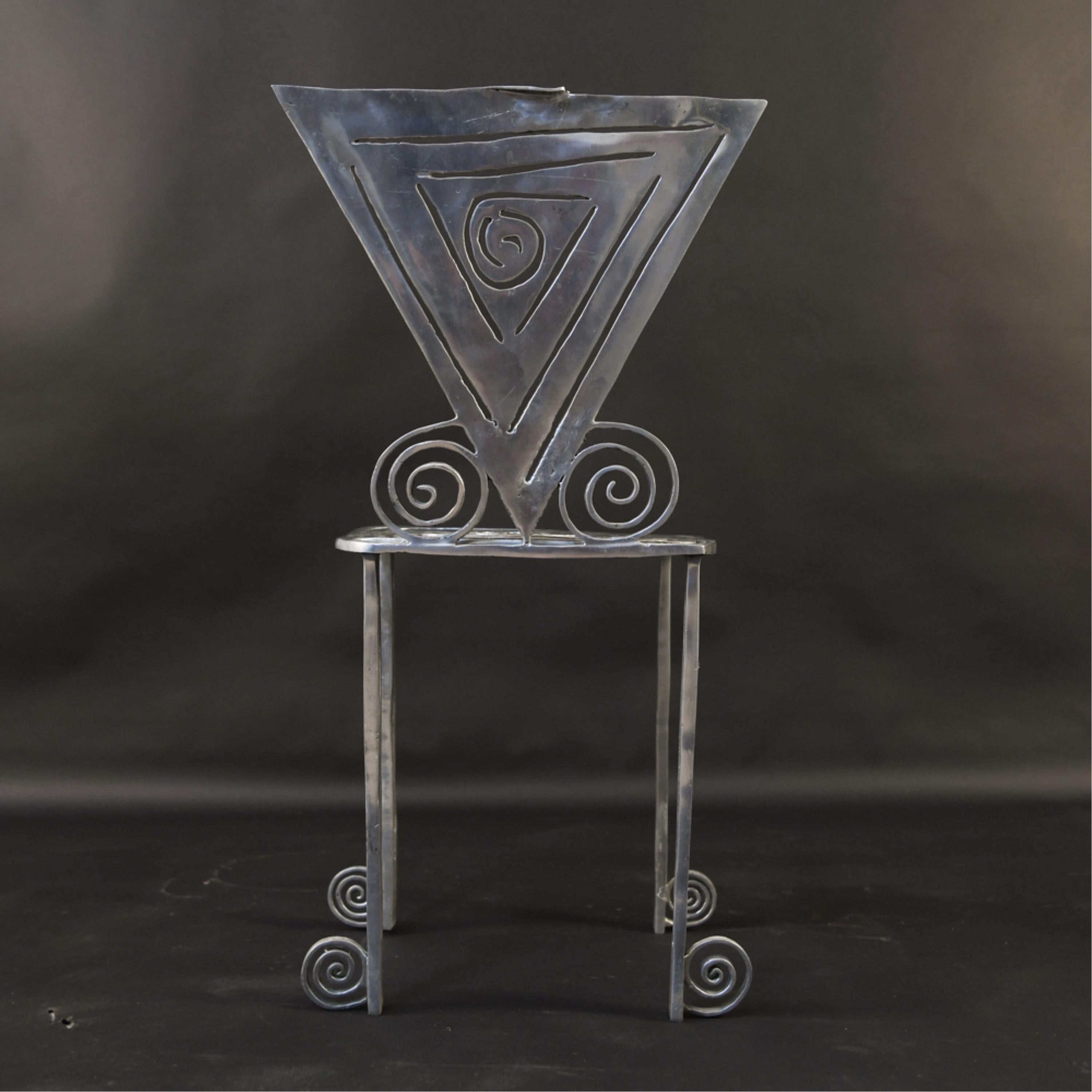 Toby Heller Sculptural Aluminum Side Chair For Sale 3