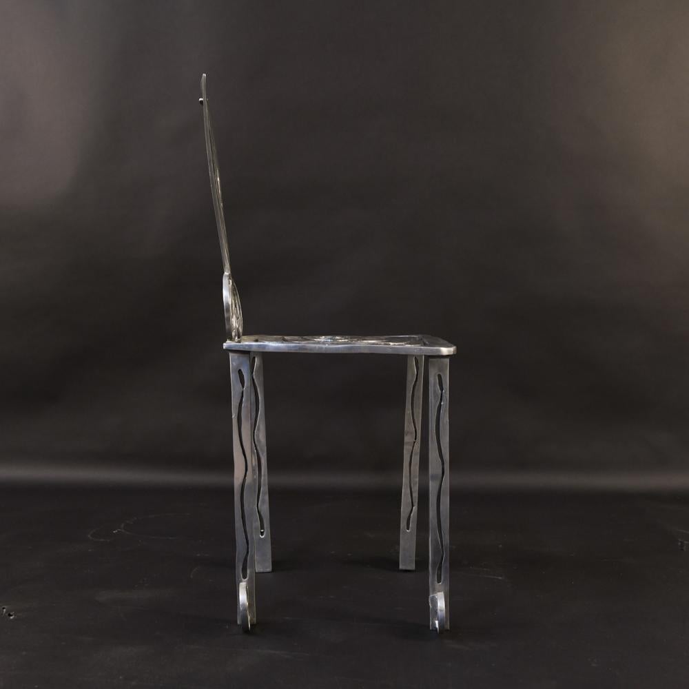 Toby Heller Sculptural Aluminum Side Chair For Sale 5