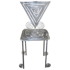 Vintage Toby Heller Sculptural Aluminum Side Chair