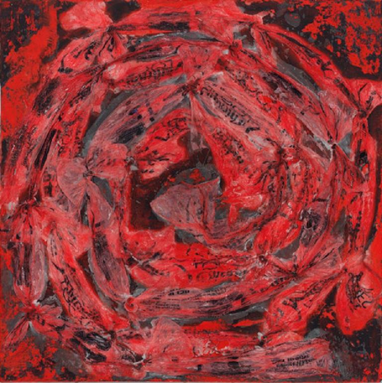 Toby Zallman Abstract Painting – Rot