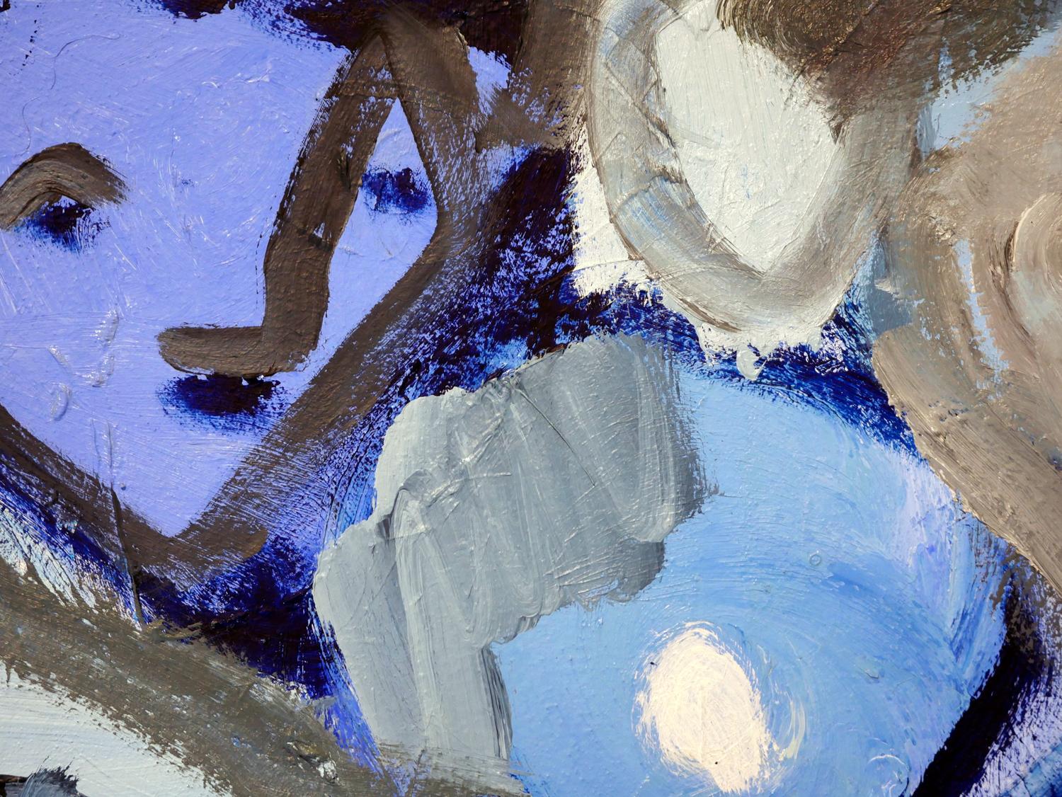 „Blauer Melt“ Zeitgenössisches blau getöntes Gemälde des abstrakten Expressionismus im Angebot 7