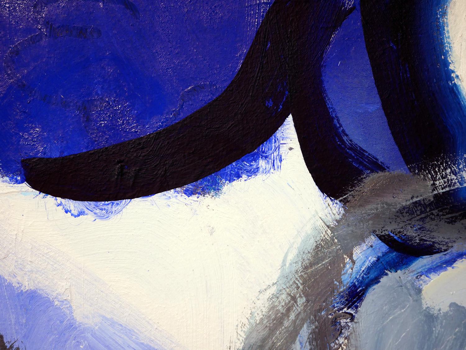 „Blauer Melt“ Zeitgenössisches blau getöntes Gemälde des abstrakten Expressionismus im Angebot 9