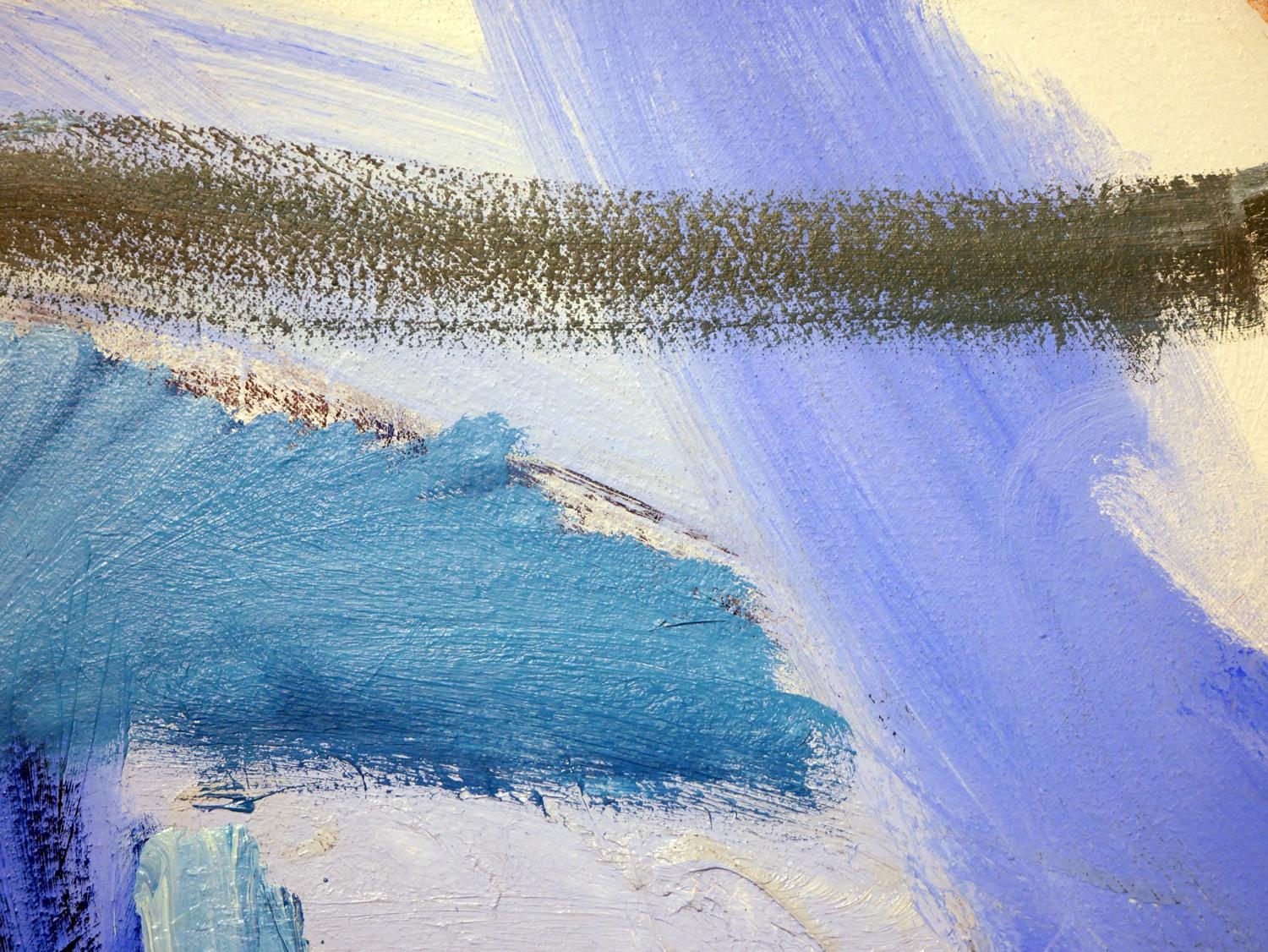 „Blauer Melt“ Zeitgenössisches blau getöntes Gemälde des abstrakten Expressionismus im Angebot 10
