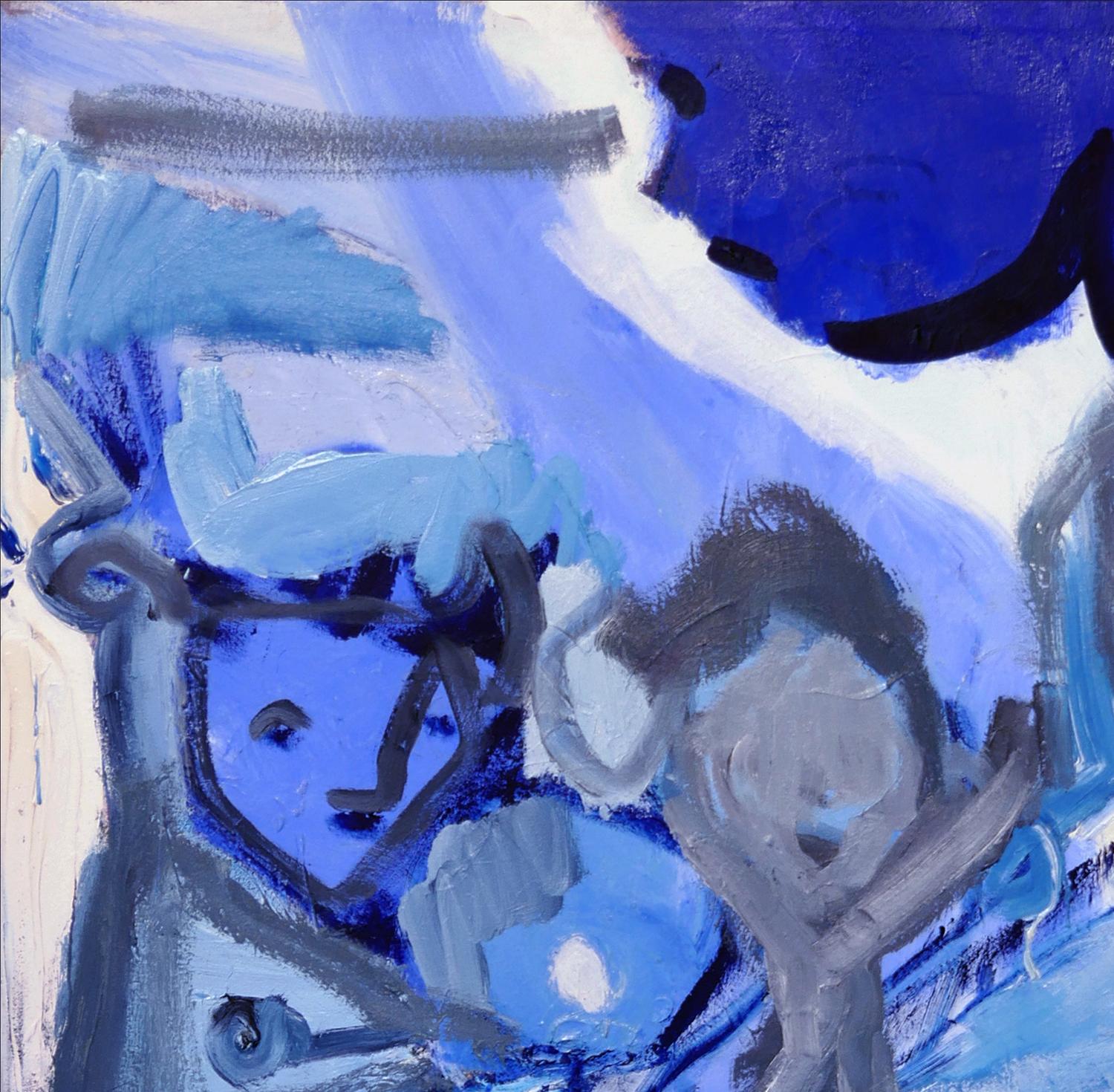 „Blauer Melt“ Zeitgenössisches blau getöntes Gemälde des abstrakten Expressionismus – Painting von Tod Bailey