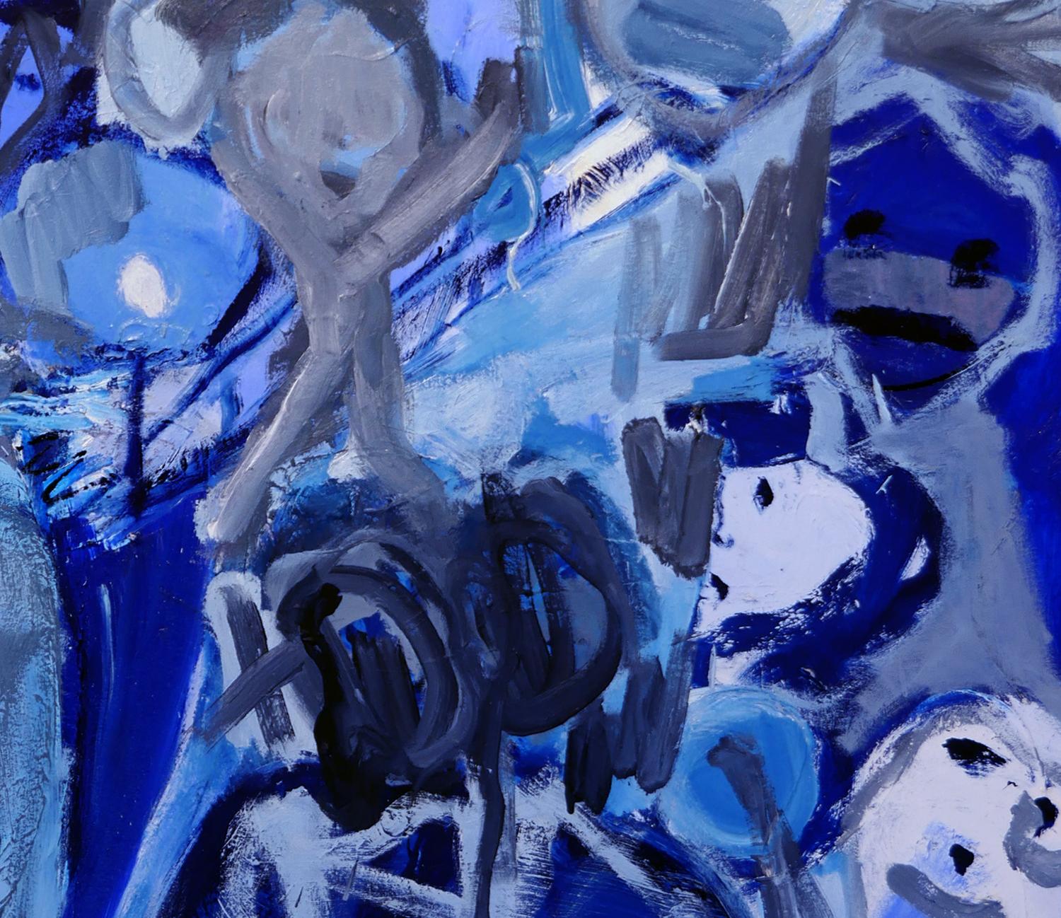 „Blauer Melt“ Zeitgenössisches blau getöntes Gemälde des abstrakten Expressionismus im Angebot 3
