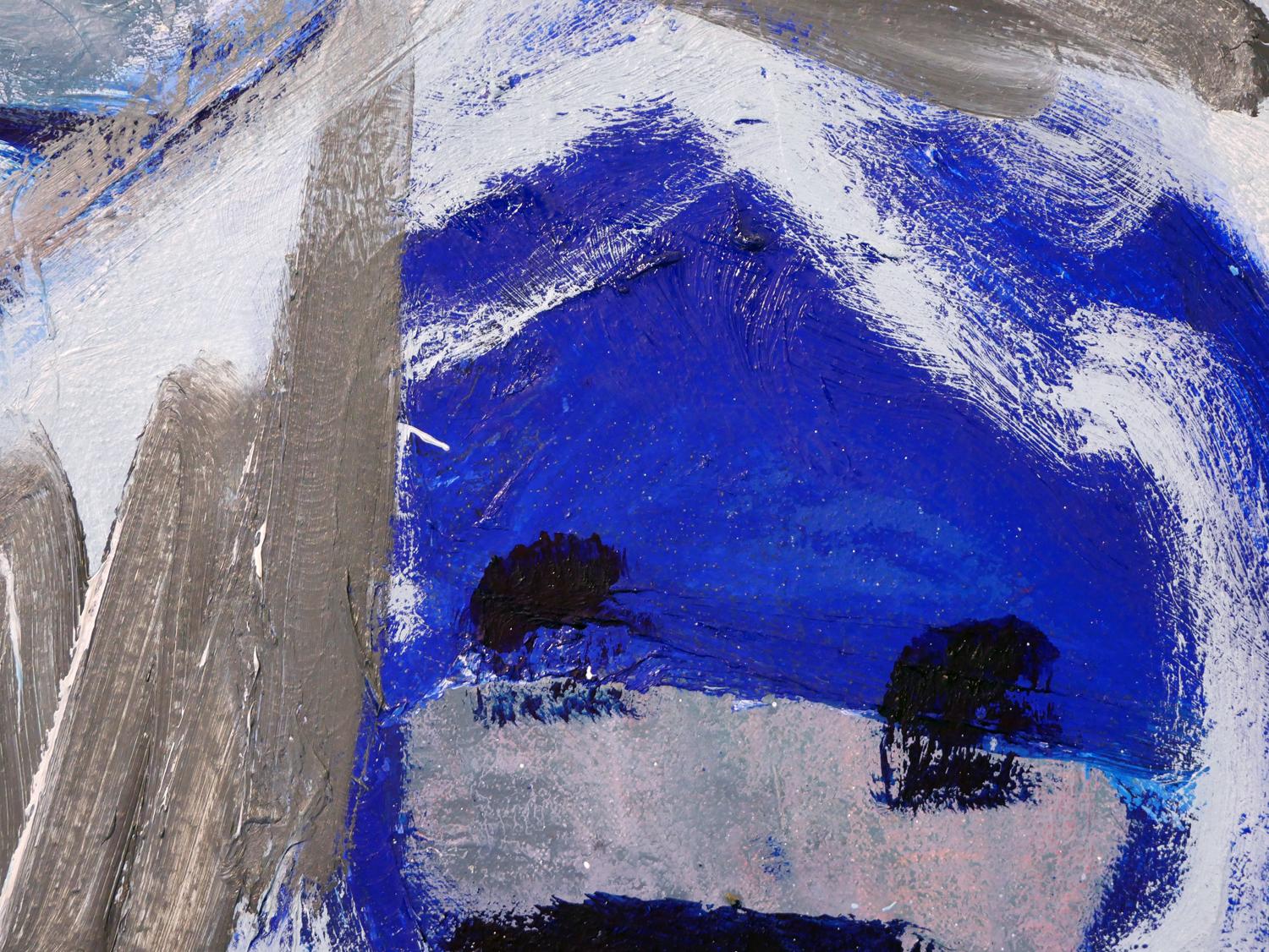 „Blauer Melt“ Zeitgenössisches blau getöntes Gemälde des abstrakten Expressionismus im Angebot 5