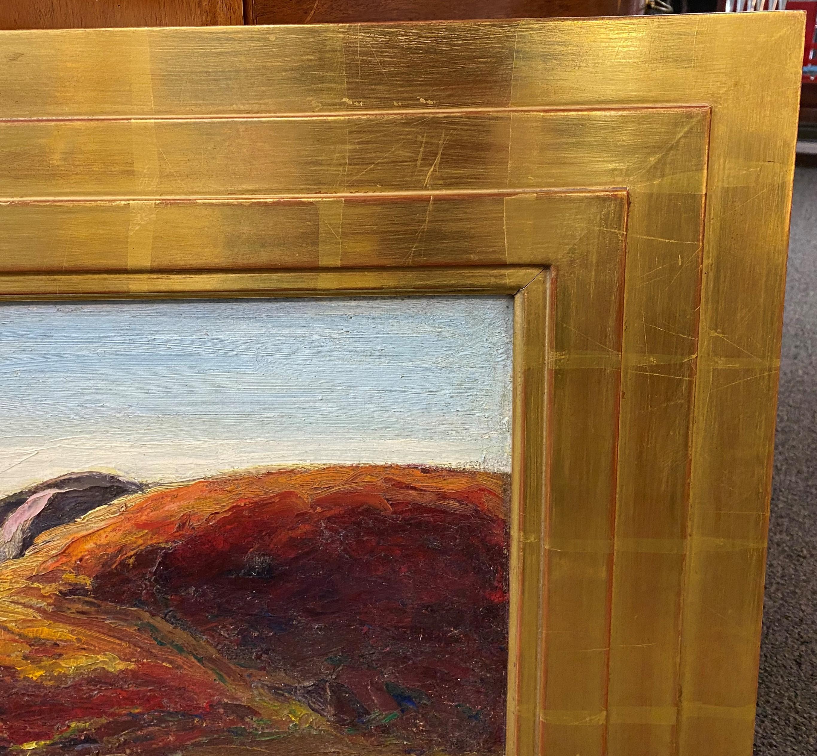 Dunes - Brown Landscape Painting by Tod Lindenmuth
