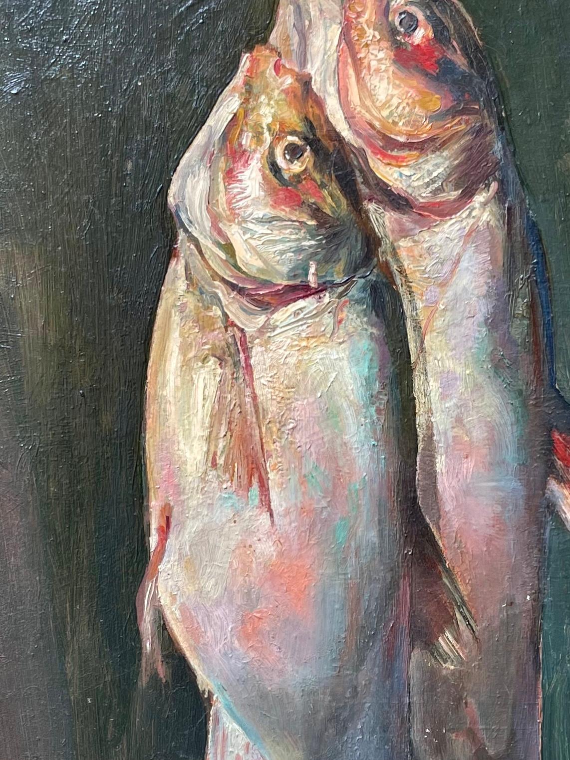 Hand-Painted Today's Catch, Oil on Panel For Sale