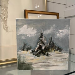 Oil On Panel Snowy Trees