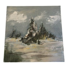 Oil On Panel Snowy Trees