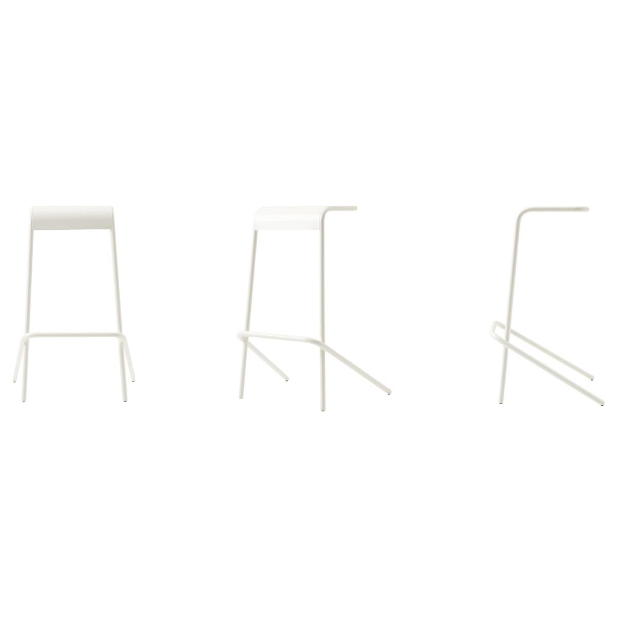 For Sale: White (01_White) Todd Bracher Large Alodia Stool in Tubular and Laser-Cut Sheet Metal