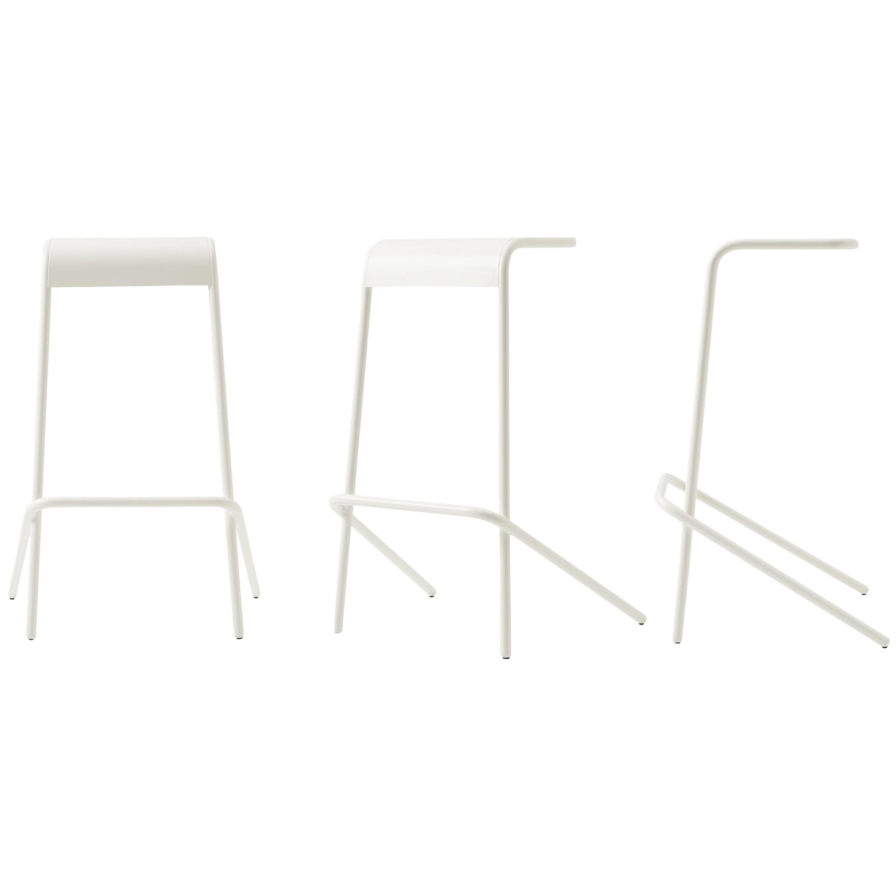 Todd Bracher Small Alodia Stool in Tubular and White Sheet Metal for Cappellini
