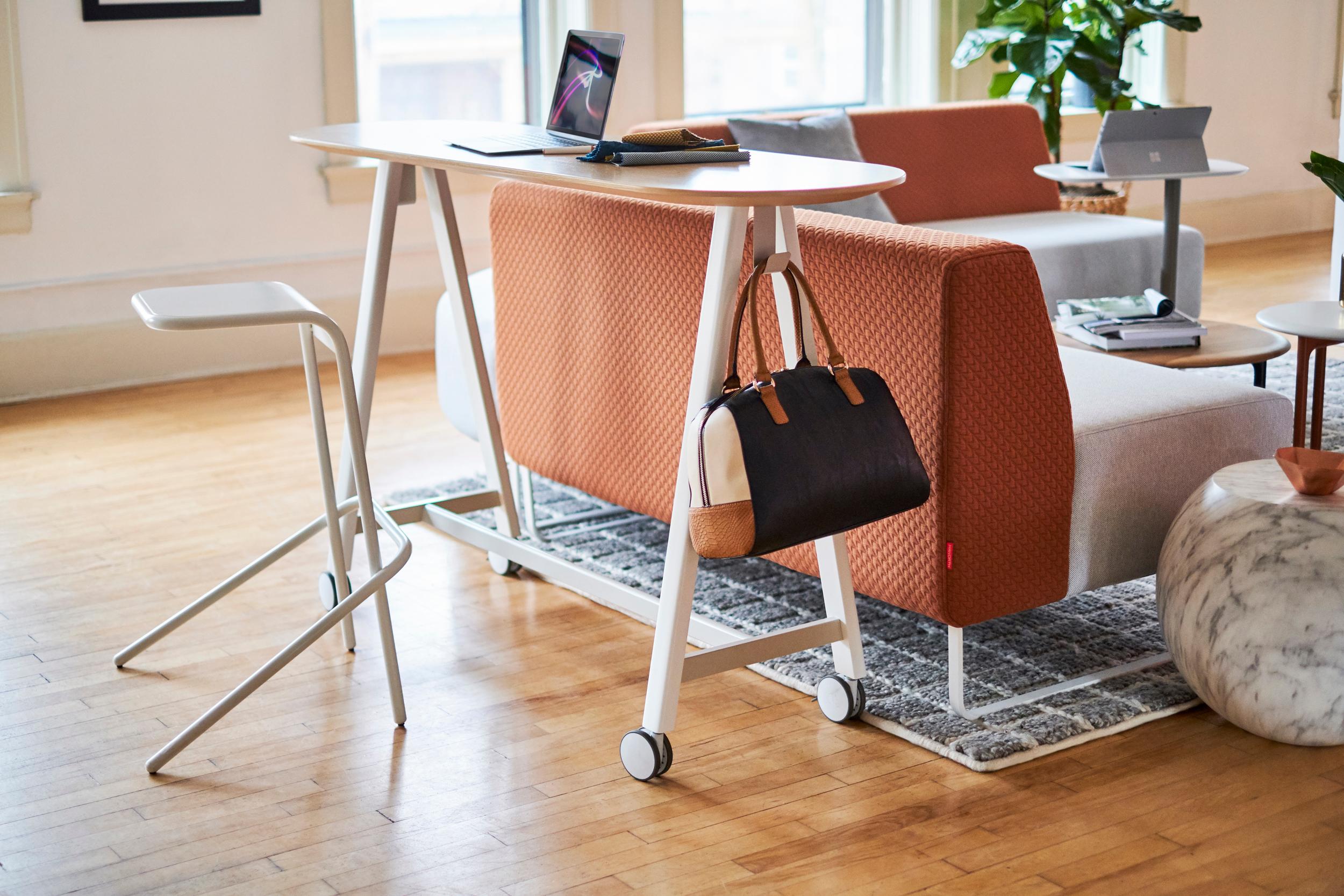 Italian Todd Bracher Small Alodia Stool in Tubular and Laser-Cut Sheet Metal For Sale