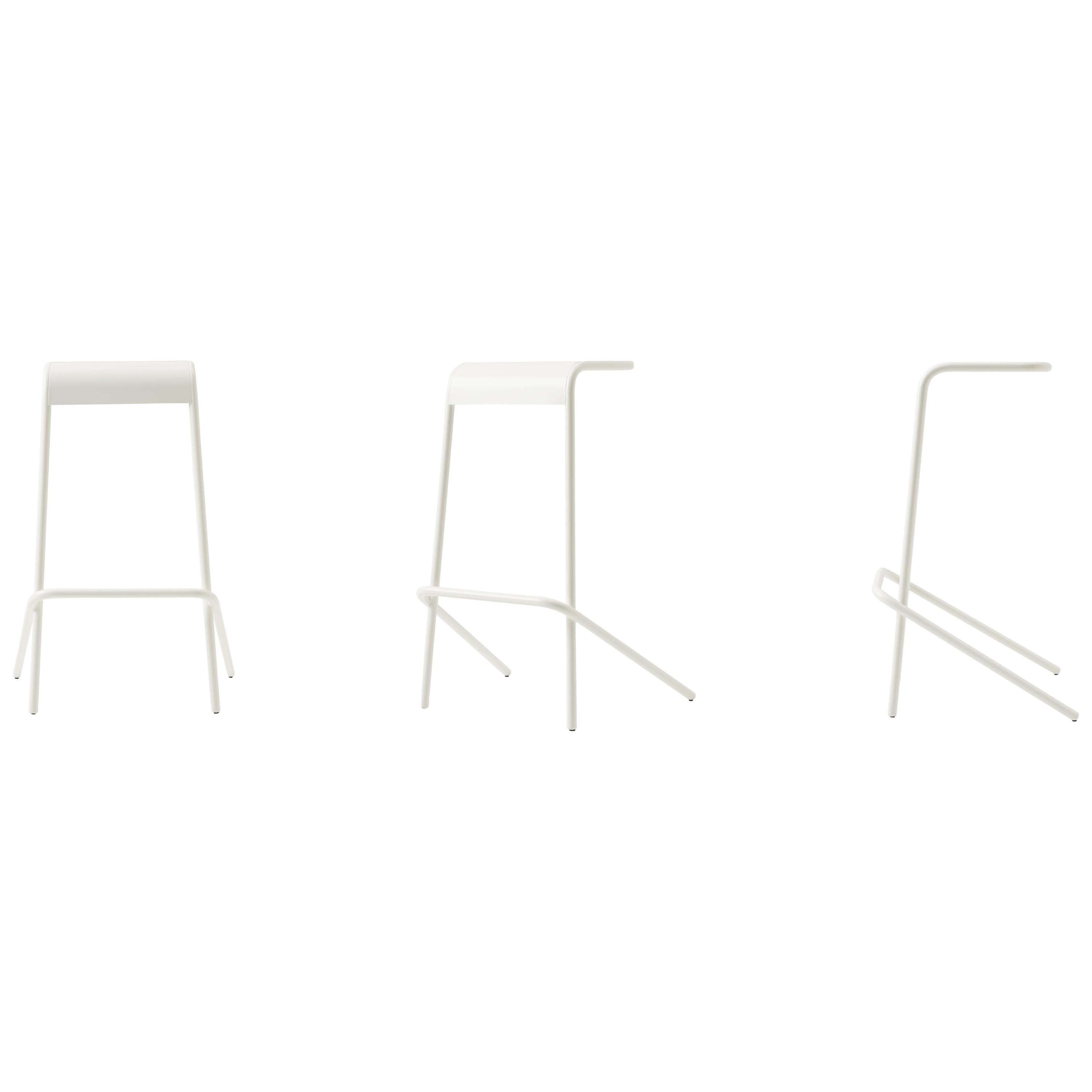 For Sale: White (01_White) Todd Bracher Small Alodia Stool in Tubular and Laser-Cut Sheet Metal