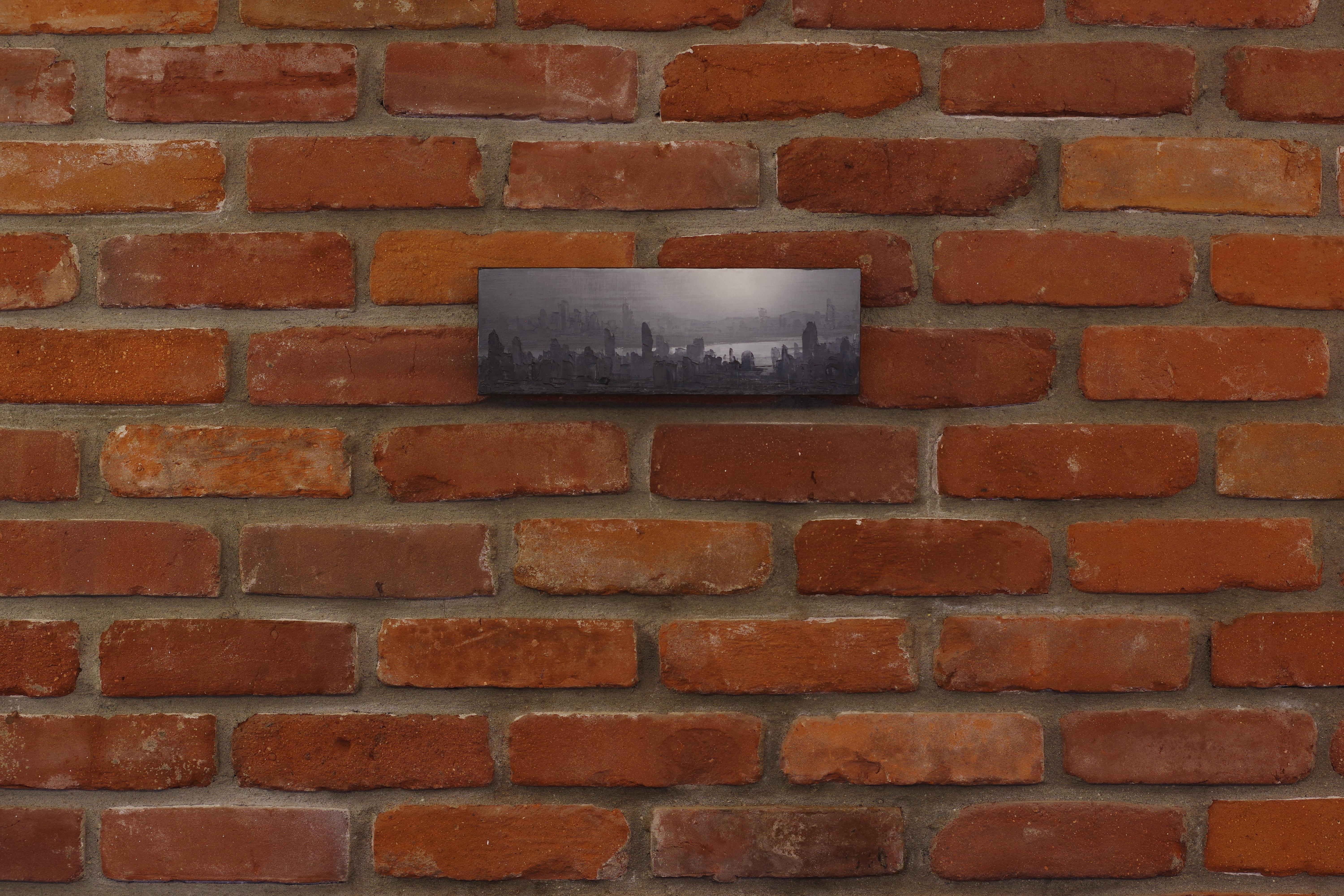 „Drain of Progress“ (2024) von Todd Carpenter, Original-Ölgemälde von Stadtlandschaft im Angebot 1