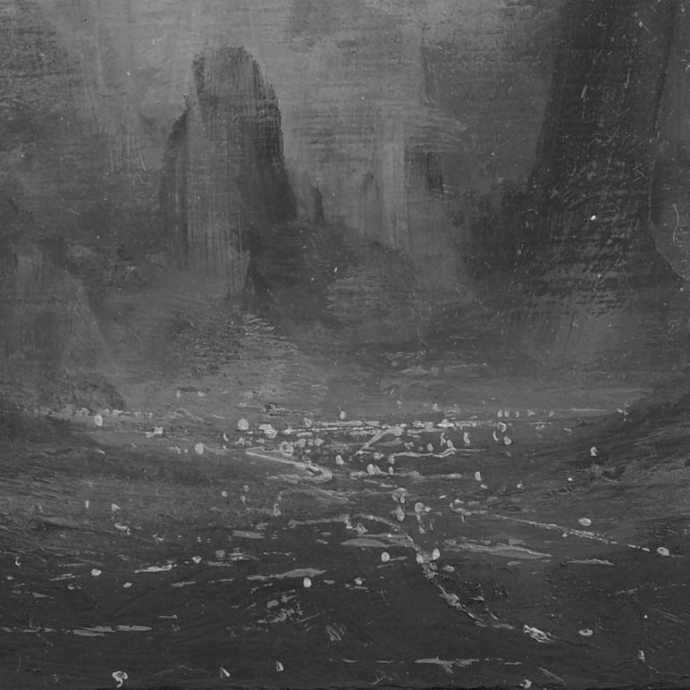 „Eroded“ von Todd Carpenter, Originalgemälde, Schwarz-Weiß-Landschaft im Angebot 3