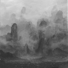 "Eroded" di Todd Carpenter, Pittura originale, Paesaggio in bianco e nero