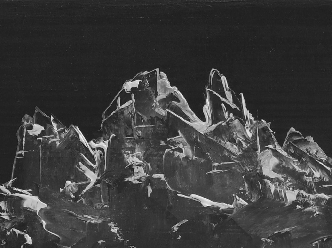 „Melted“ von Todd Carpenter, Originalgemälde, Schwarz-Weiß-Gebirge im Angebot 3