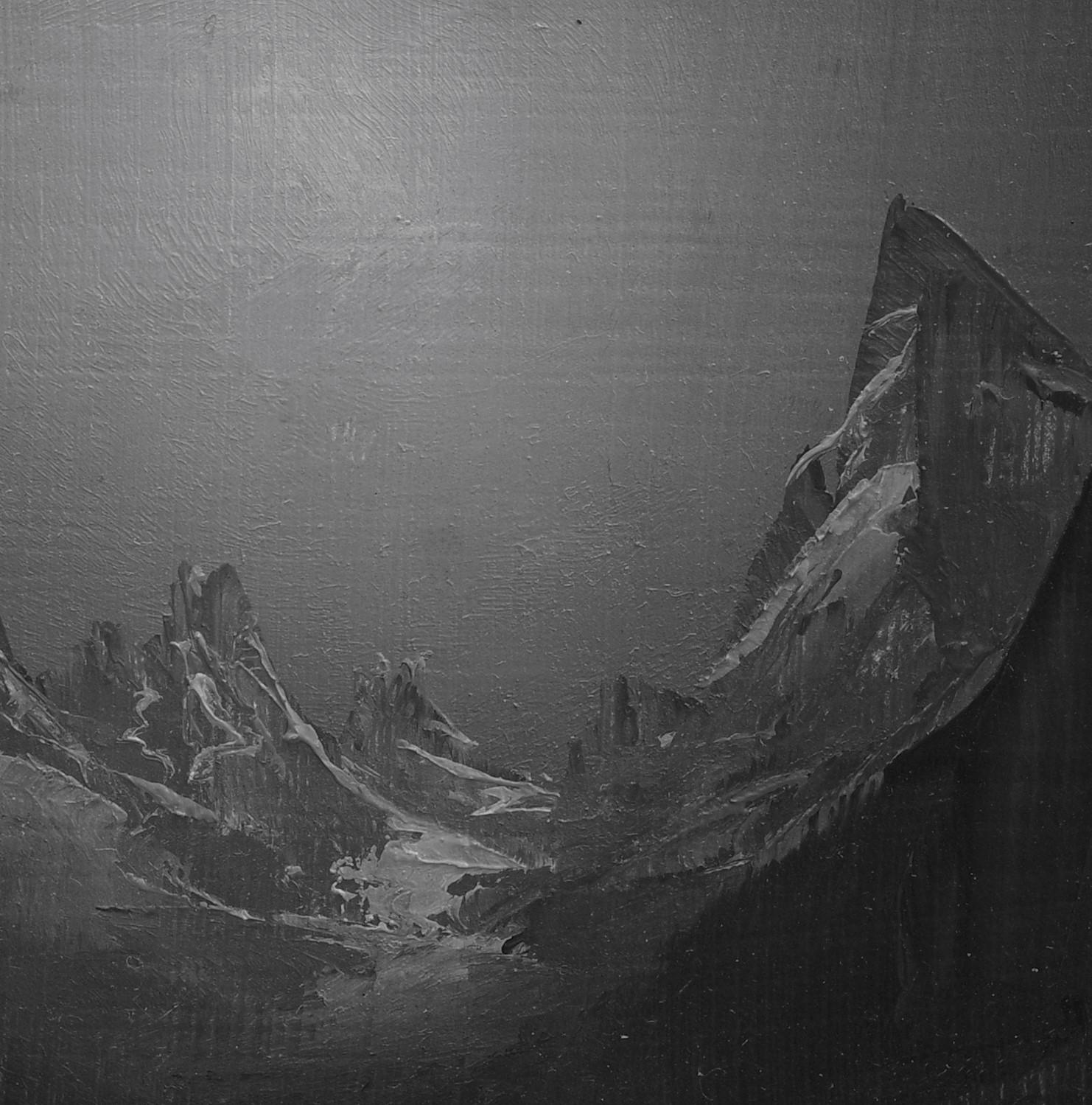 „Phase“ von Todd Carpenter, Originalgemälde, Schwarz-Weiß-Gebirge-Landschaft im Angebot 1
