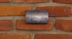 "Sinking In" by Todd Carpenter, Original Acrylic Painting, Black & White Urban