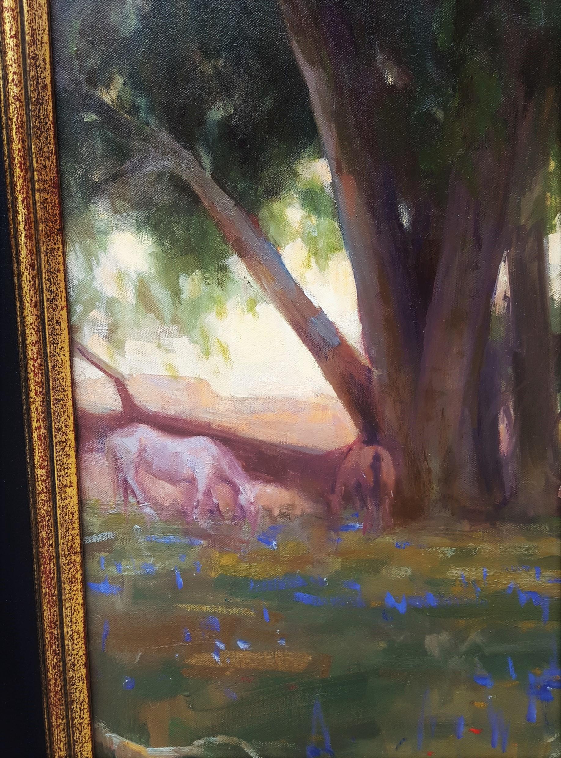 Where's Pa? /// Western Contemporary Landscape Figurative Oil Painting Horse Gun For Sale 8