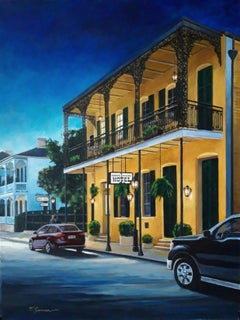 Todd Garner - Royal Street - American classic realism retro romantic  cityscape architecture For Sale at 1stDibs