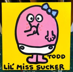 Lil' Miss Sucker, Pittura acrilica originale su tela, firmata, 24x24".