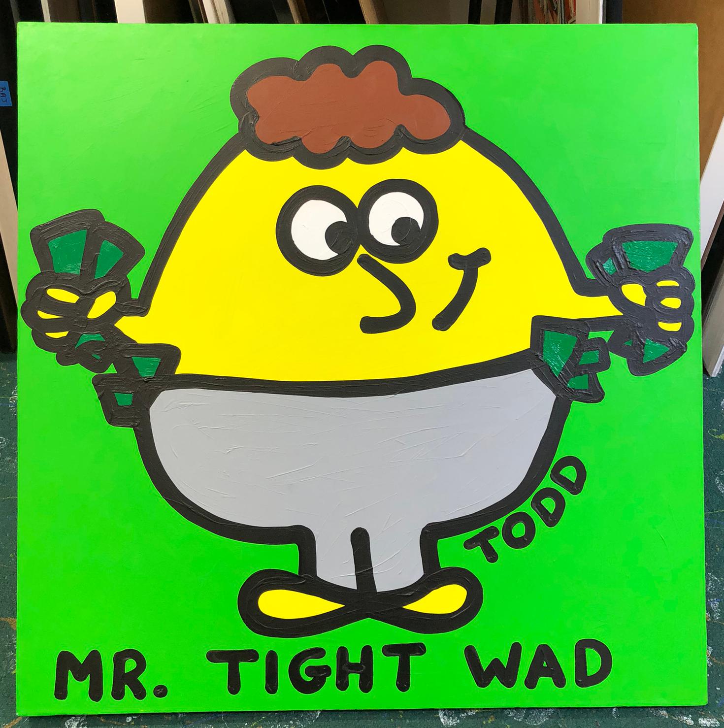 Mr. Tight Wad (large original painting on canvas) - Painting by Todd Goldman