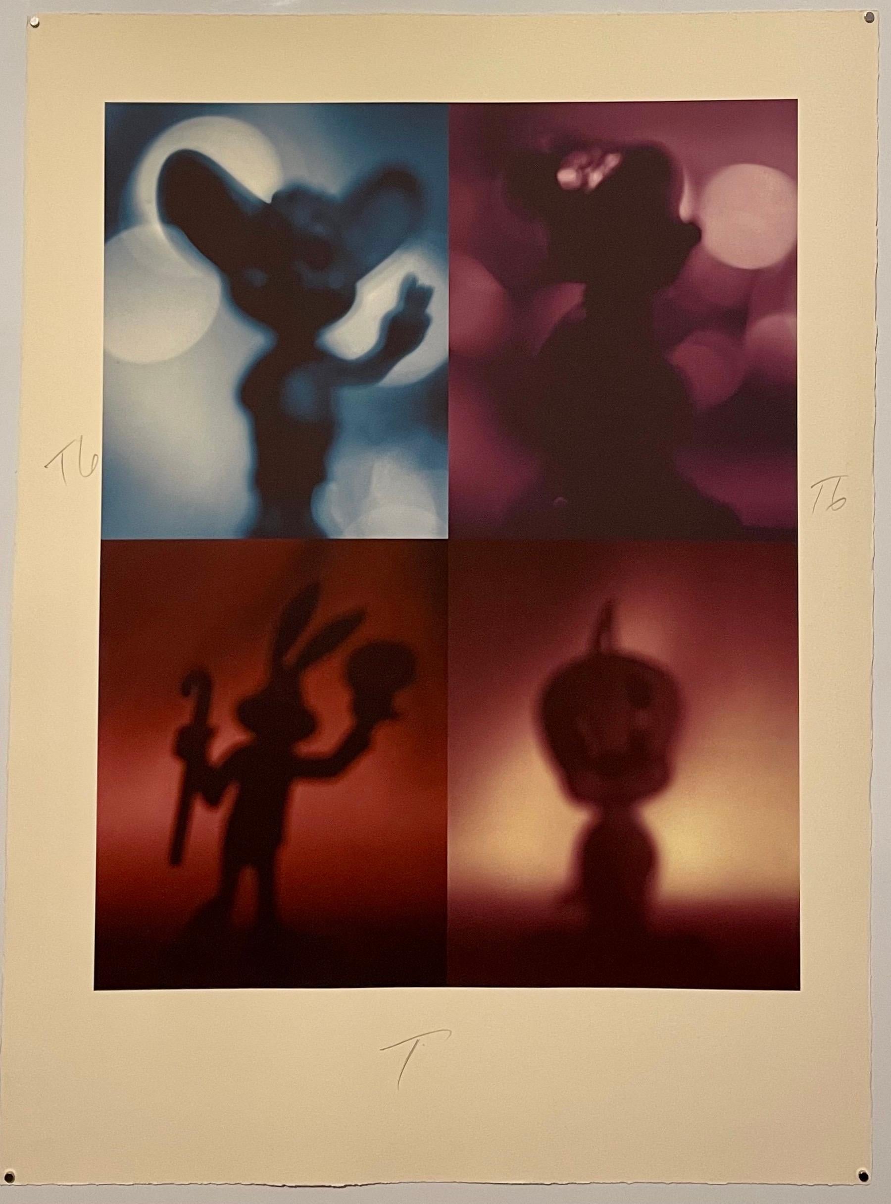 From his series SHADOW CARTOONS.
Color iris print, hand initialed in pencil, This is not numbered. 
It is on Somerset watermarked archival paper
Paper size is 30 X 22.25, images 22.75 x 18 with full margins. 

I believe these images were shown at