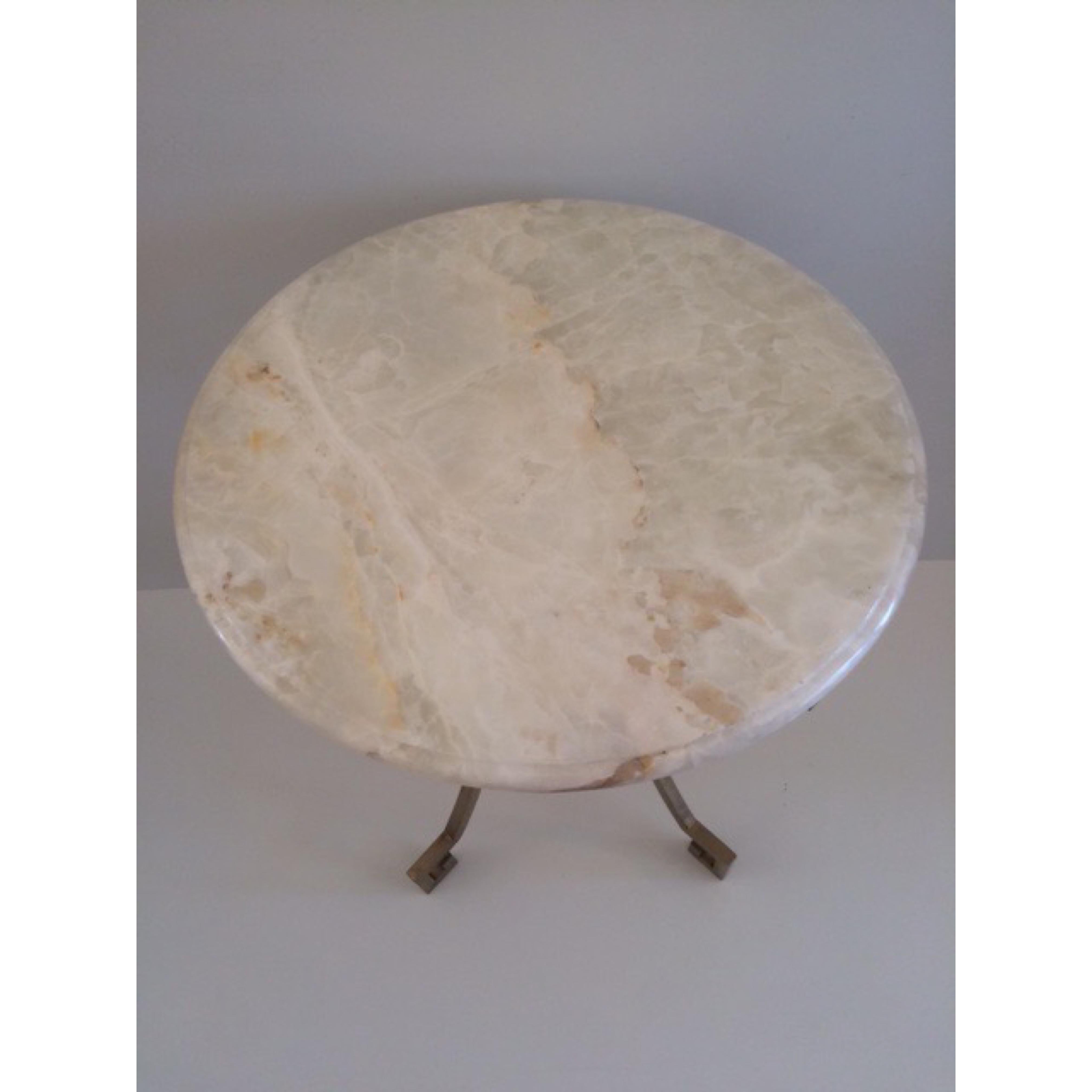 Todd Hase Christelle Gueridon Onyx Top Side Table In Good Condition For Sale In Los Angeles, CA
