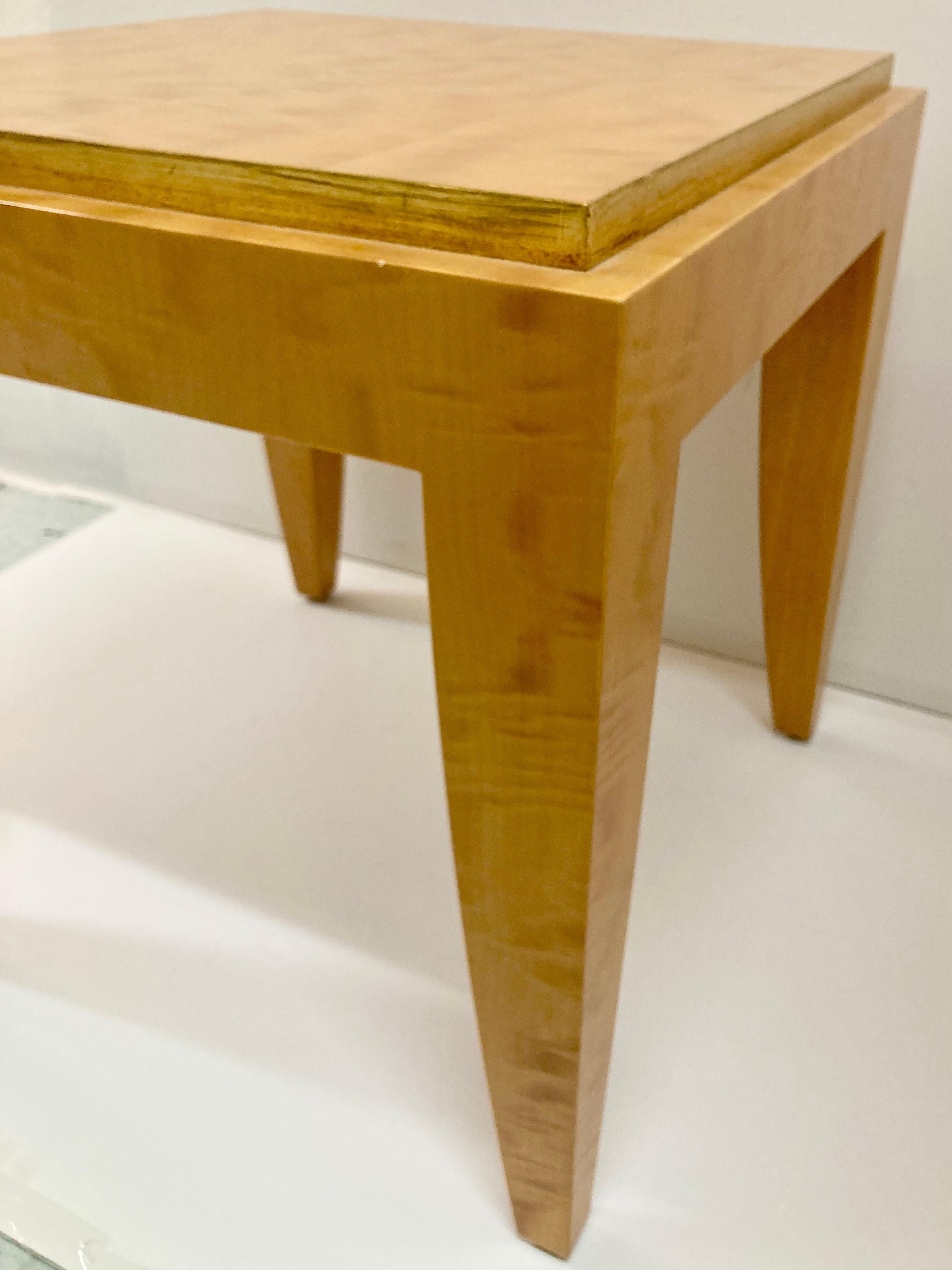 Todd Hase Gene I Cocktail Tables en marqueterie d'anigre et feuille d'or en vente 4