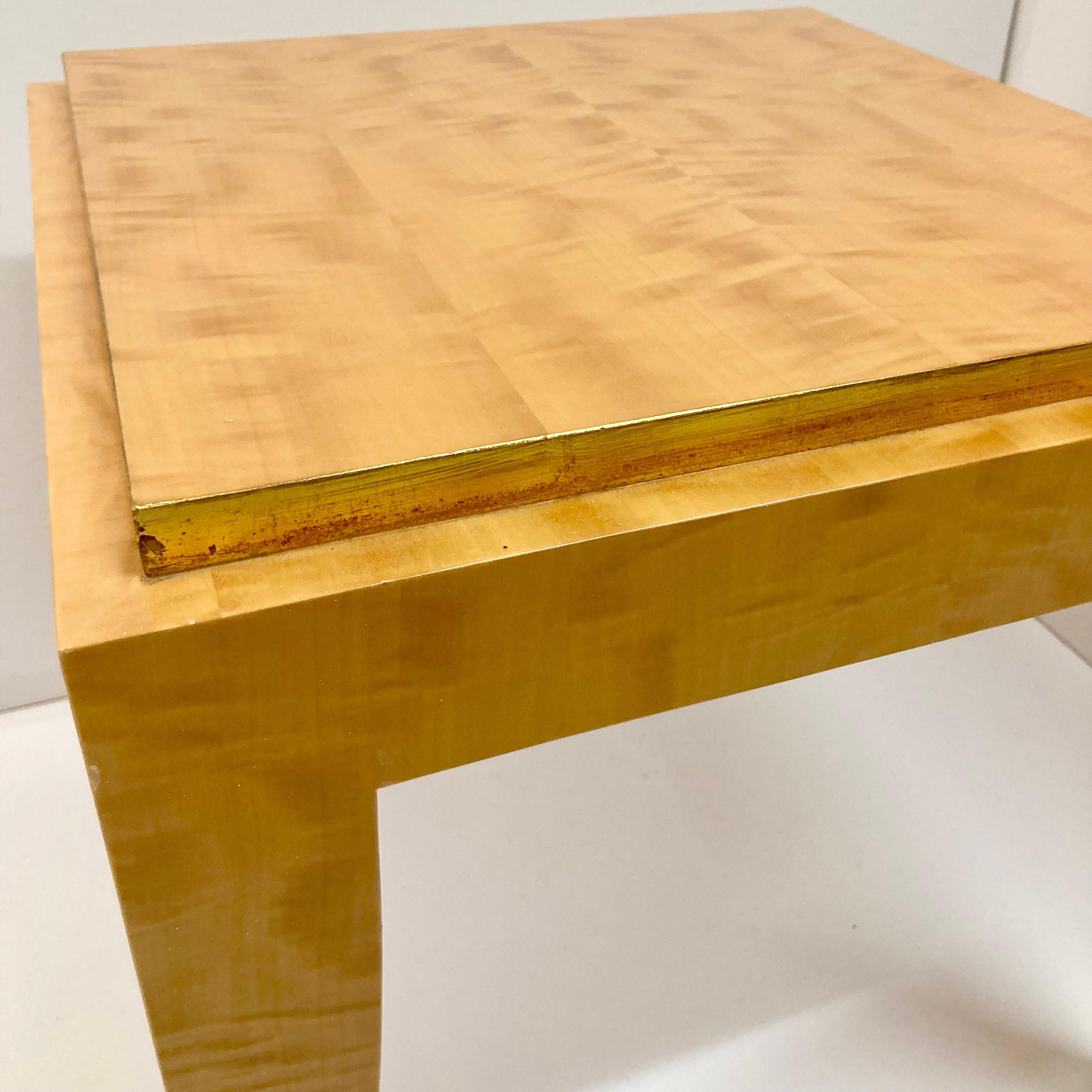 Bois Todd Hase Gene I Cocktail Tables en marqueterie d'anigre et feuille d'or en vente