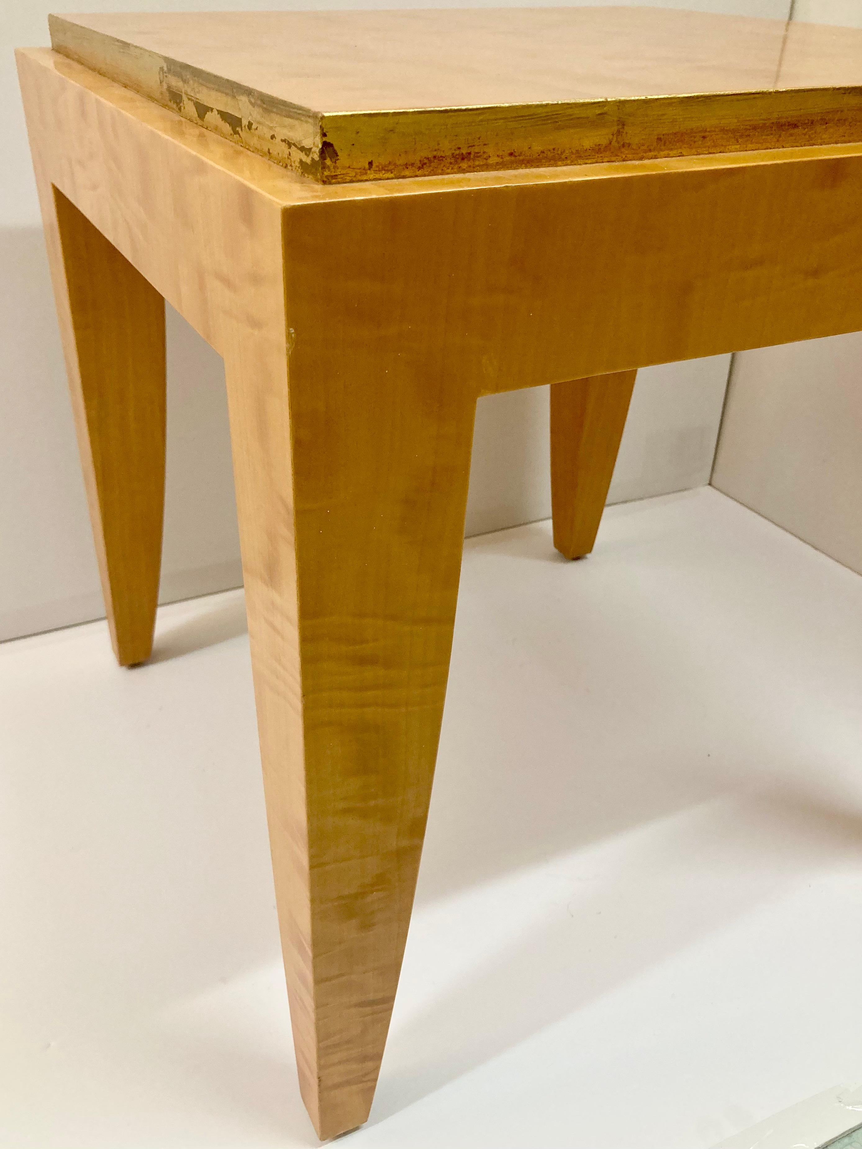 Todd Hase Gene I Cocktail Tables en marqueterie d'anigre et feuille d'or en vente 1