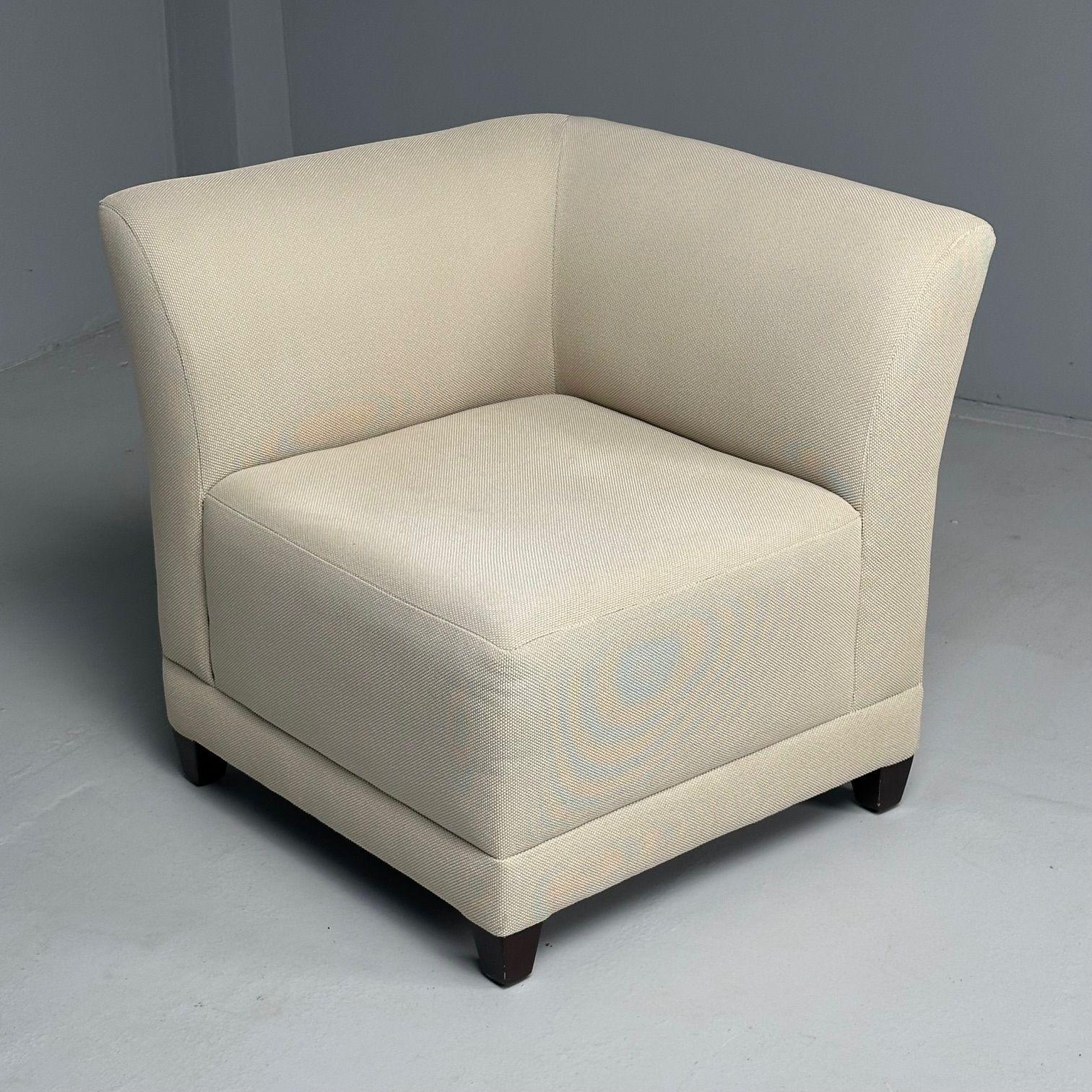 Todd Hase, Jean-Michel Frank Style, Modern Modular Sofa, Beige Fabric, 2010s 8