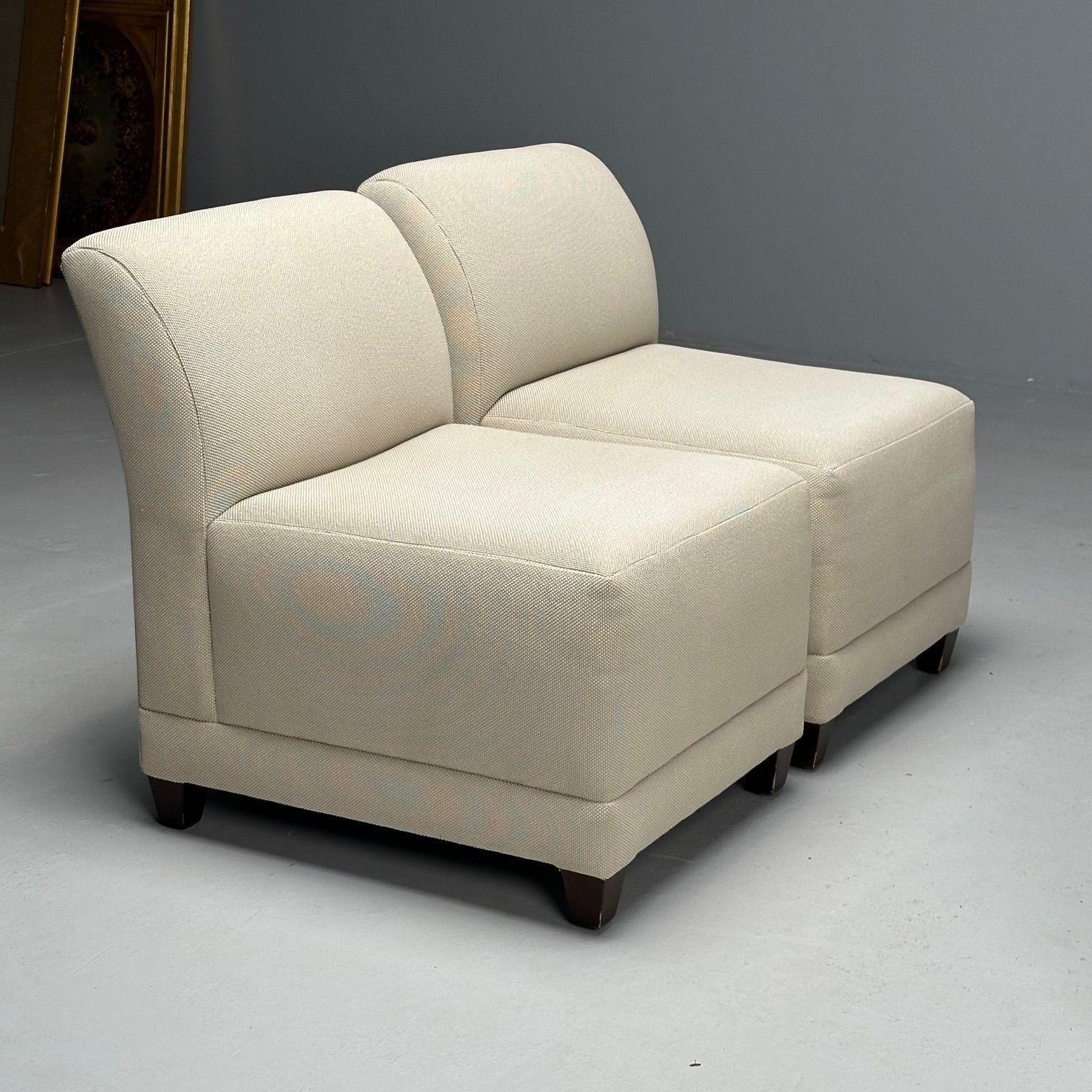 Todd Hase, Jean-Michel Frank Style, Modern Modular Sofa, Beige Fabric, 2010s 3