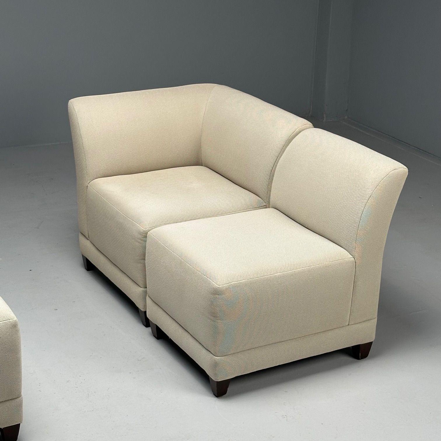 Todd Hase, Jean-Michel Frank Style, Modern Modular Sofa, Beige Fabric, 2010s 4