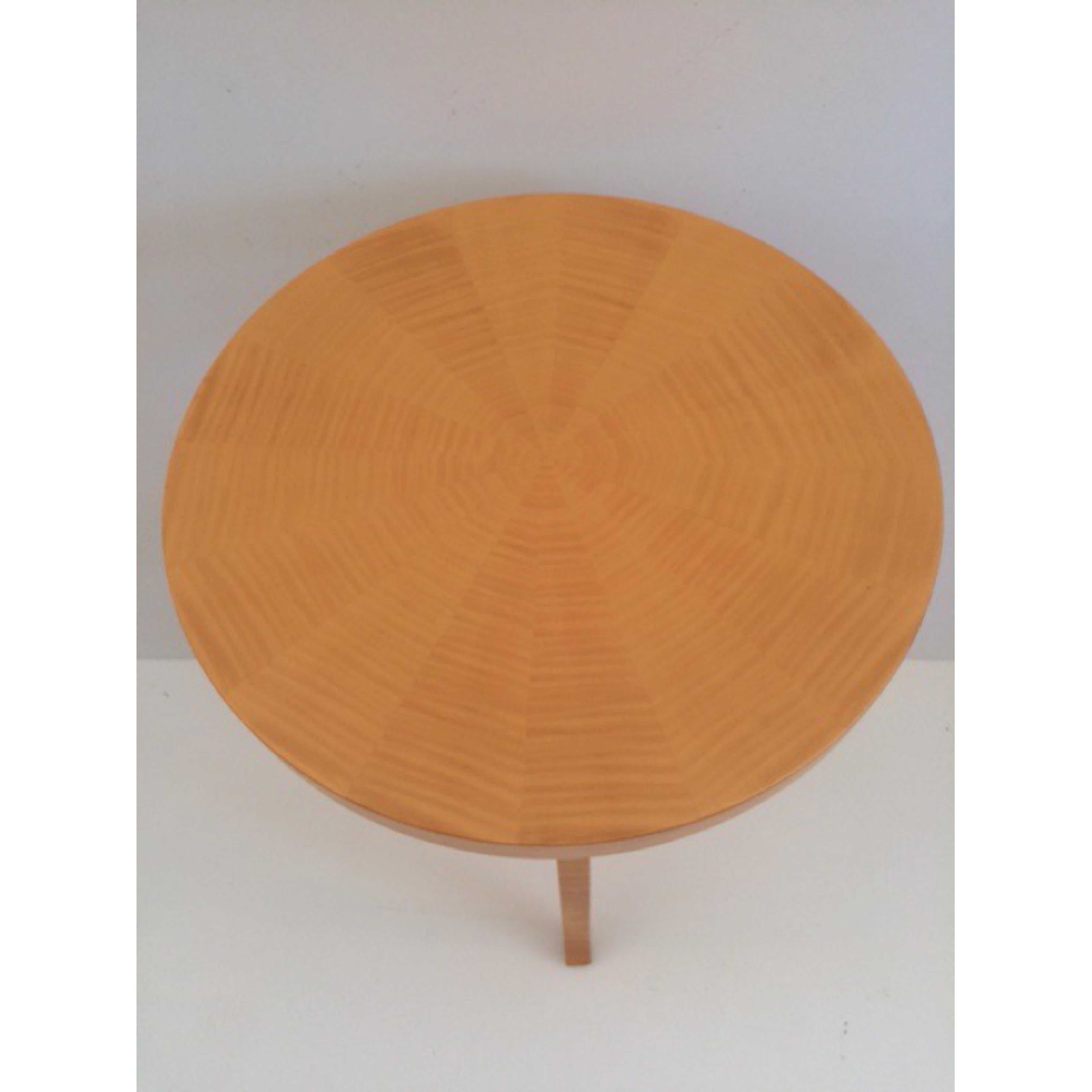 Contemporary Todd Hase Sycamore Marquetry Gueridon Table For Sale