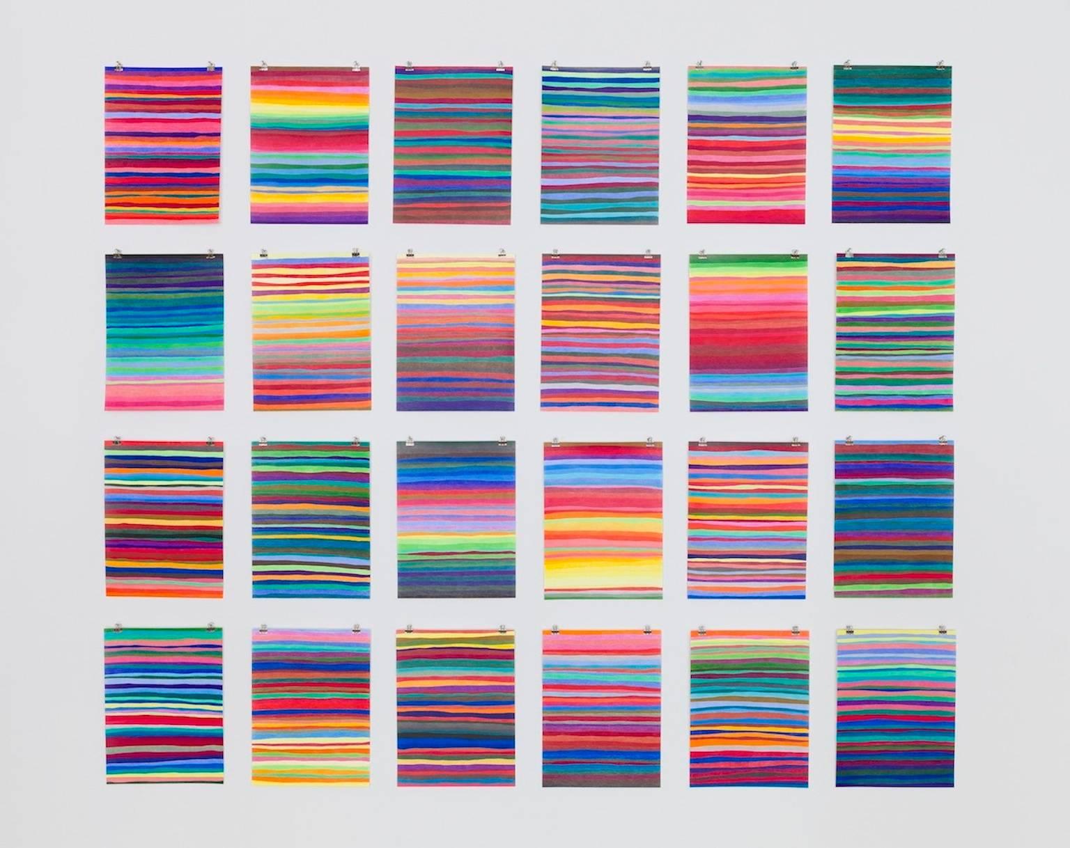 Stripe Drawing 20 - Contemporary Art by Todd Kelly