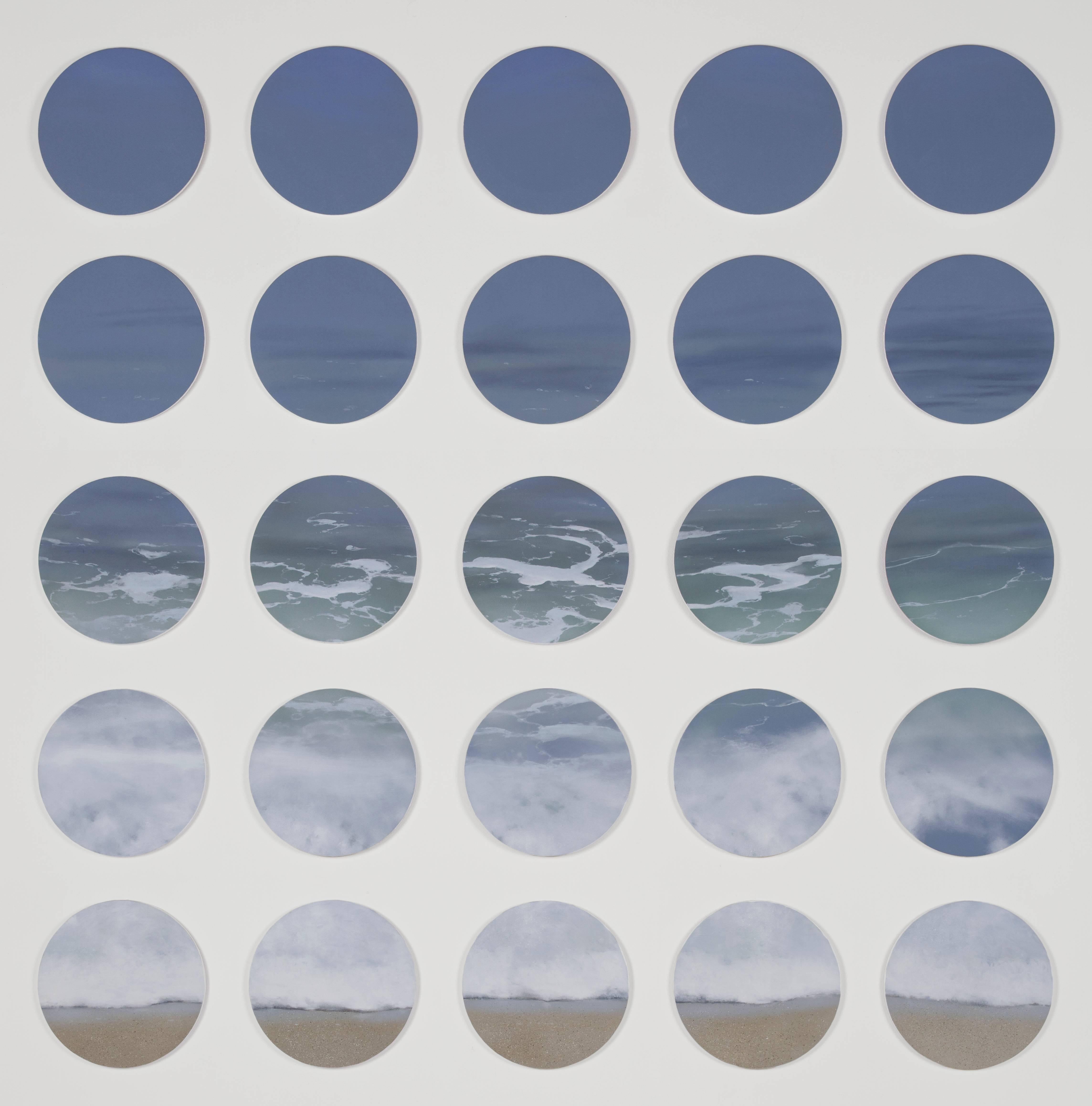 Todd Kenyon Landscape Painting - OCEAN SERIES 3, ocean landscape, wave on beach, blue, sand, hyper-realistic 
