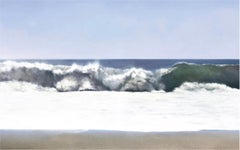 Pintura fotorrealista del océano, surf y arena de Todd Kenyon