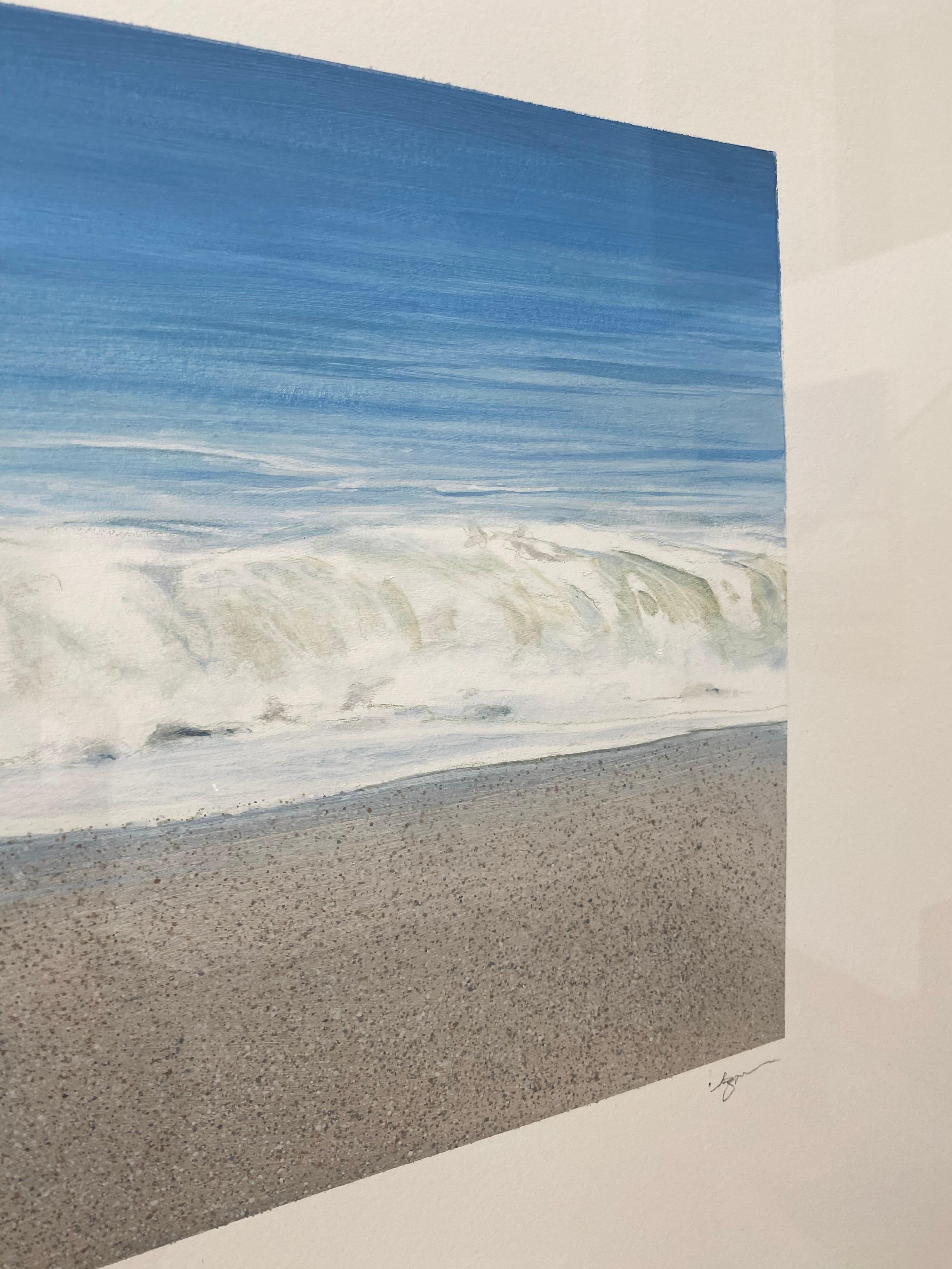 Photorealistic Ocean Study Oil on gessoed paper, Hampton Surf by Todd Kenyon For Sale 2