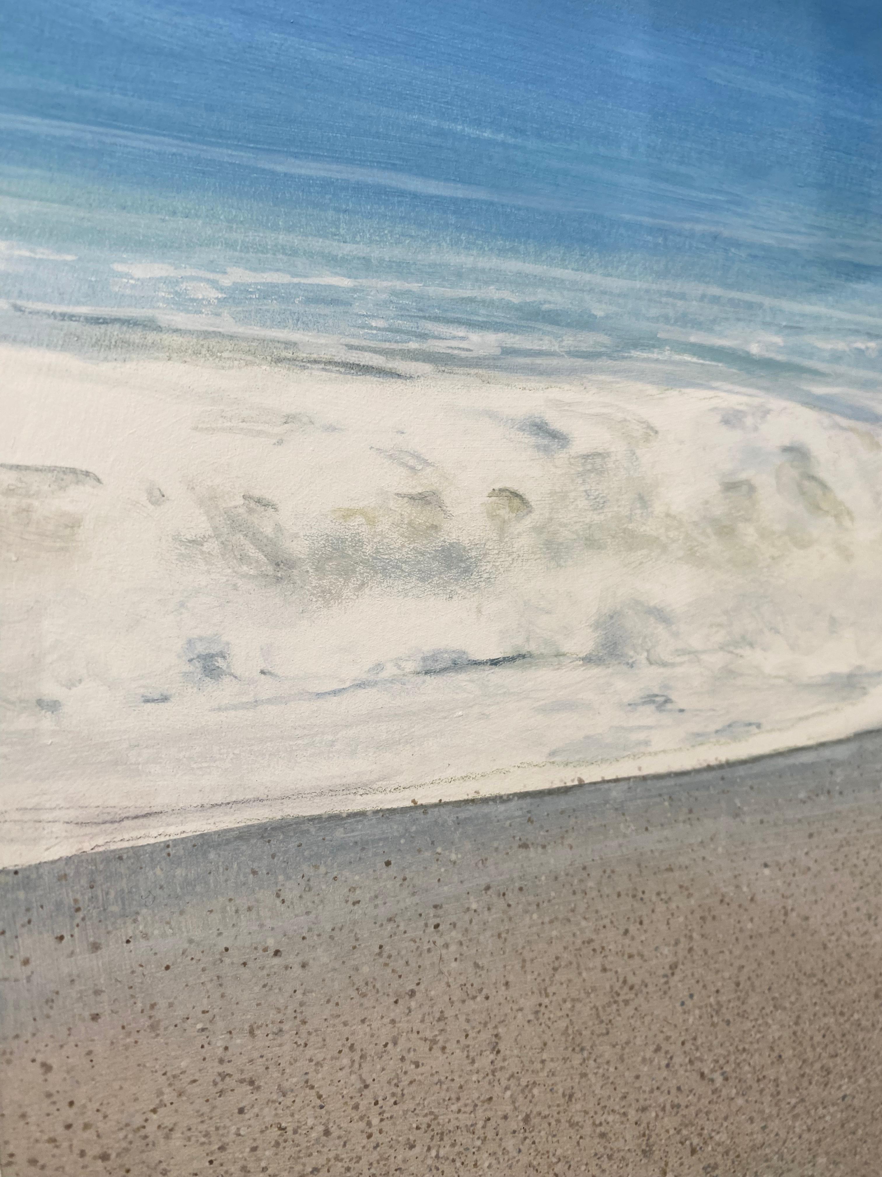 Fotorealistische Meeresstudie, Öl auf Gessoed-Papier, Hampton Surf von Todd Kenyon im Angebot 3