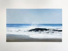 Estudio fotorrealista del océano Óleo sobre papel satinado, Montauk por Todd Kenyon