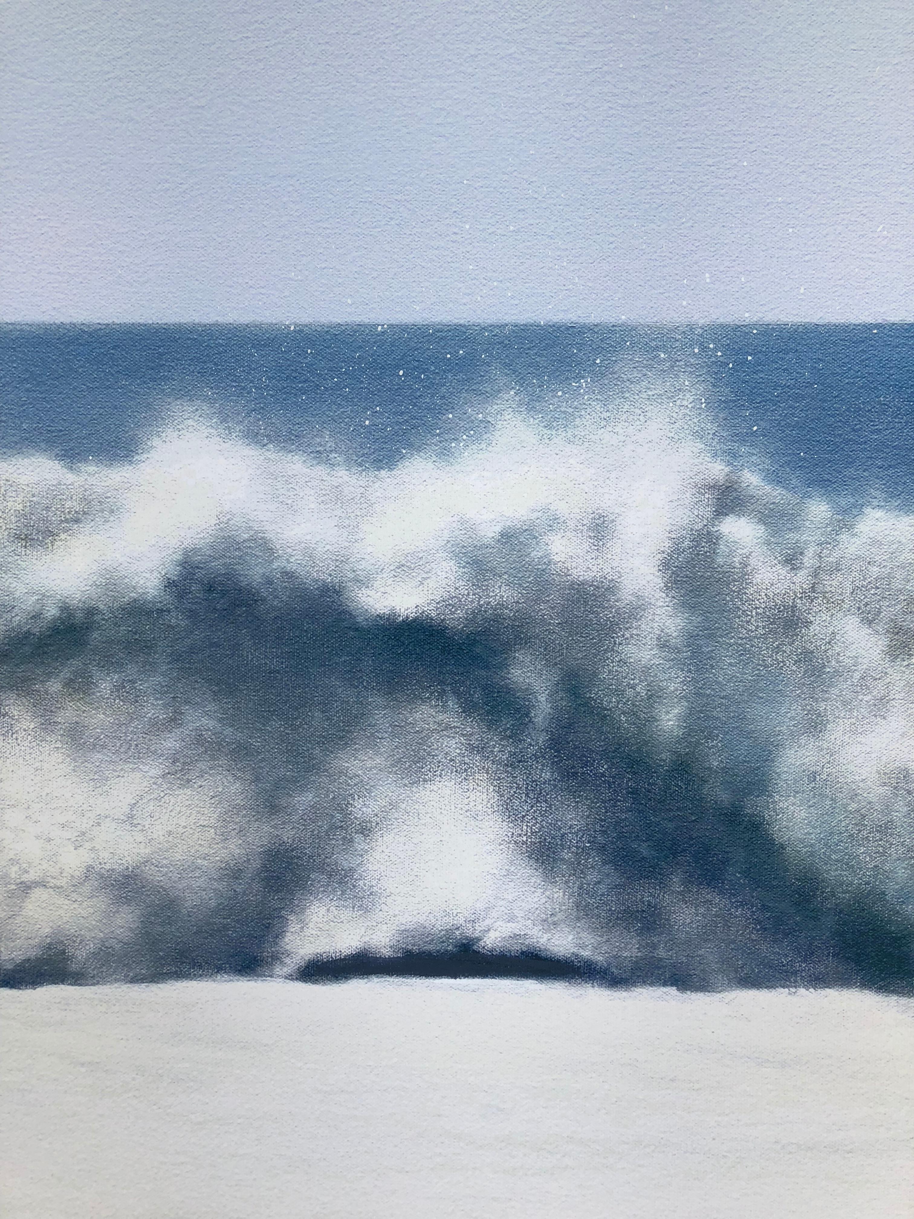 Surf and Sand Blue Coastal  Ocean by Todd Kenyon -  Print on Canvas For Sale 1